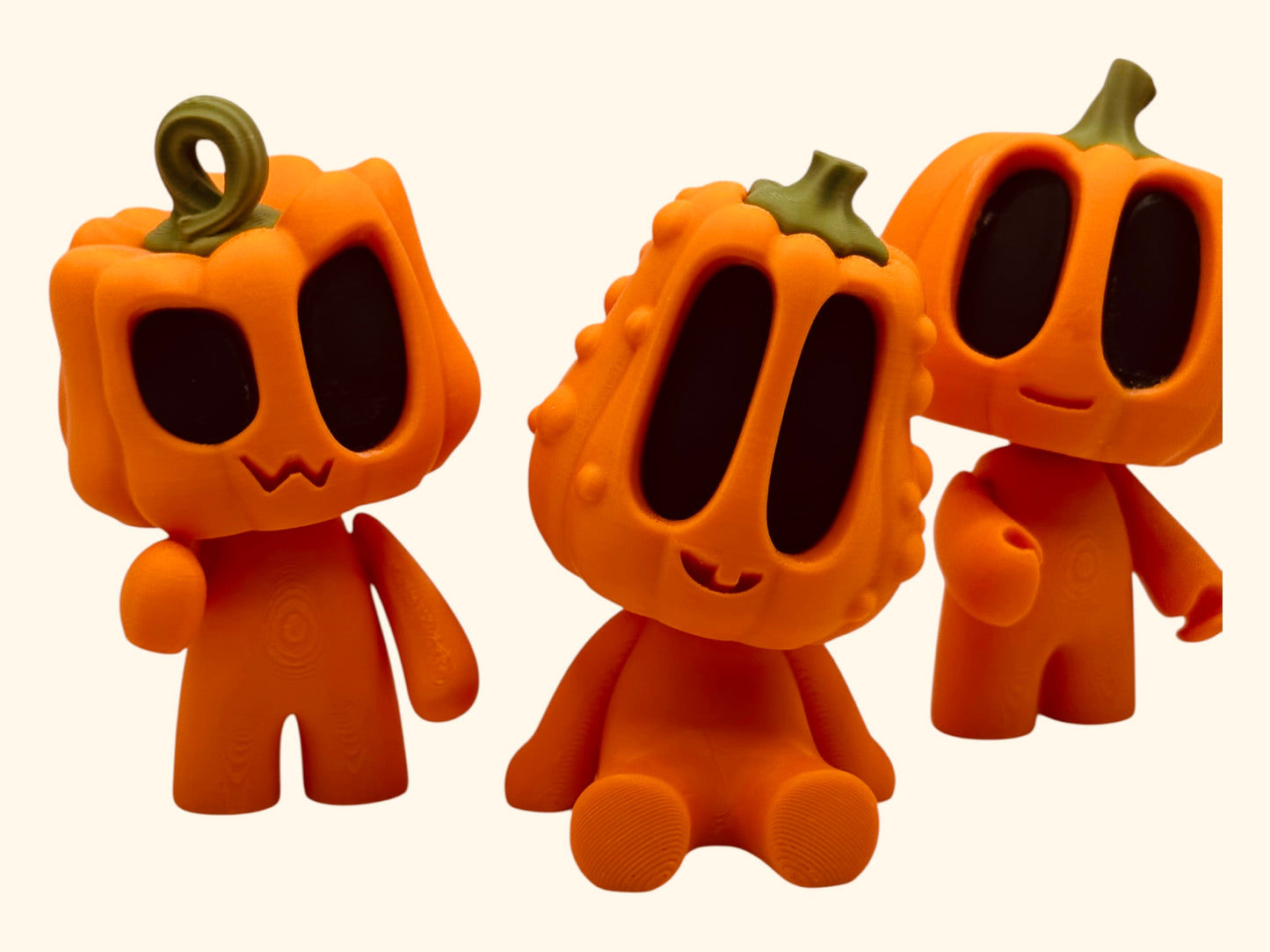 Halloween Pumpkin Blob People – Cute 3D Printed Collectible Figures | Spooky Kawaii Halloween Decor | Pumpkin Head Figurines