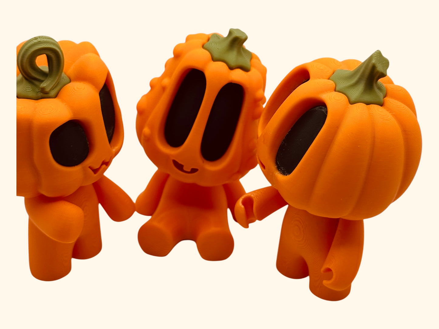 Halloween Pumpkin Blob People – Cute 3D Printed Collectible Figures | Spooky Kawaii Halloween Decor | Pumpkin Head Figurines