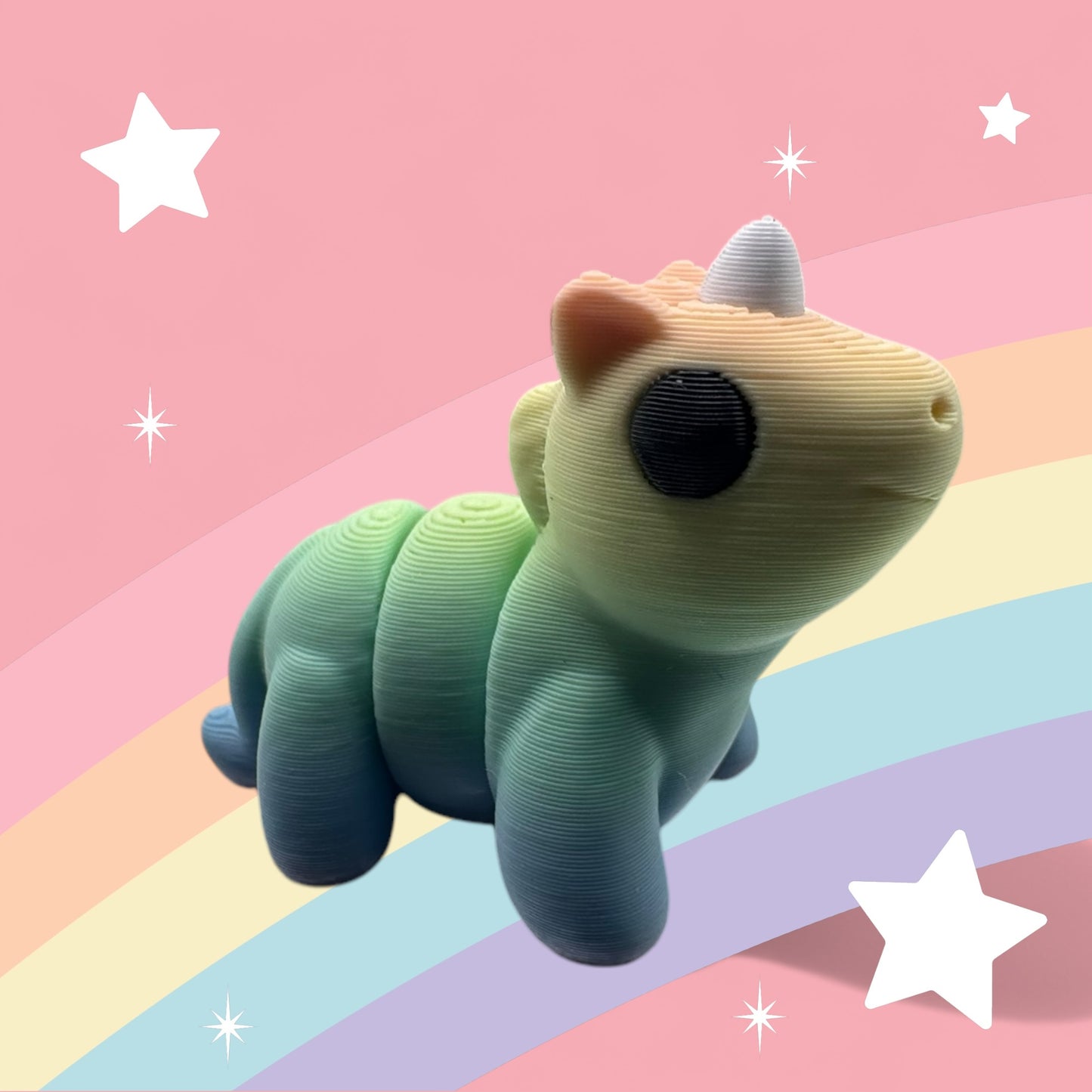 Baby Unicorn Articulated Toy – 3D Printed Rainbow Fantasy Figure | Whimsizoo