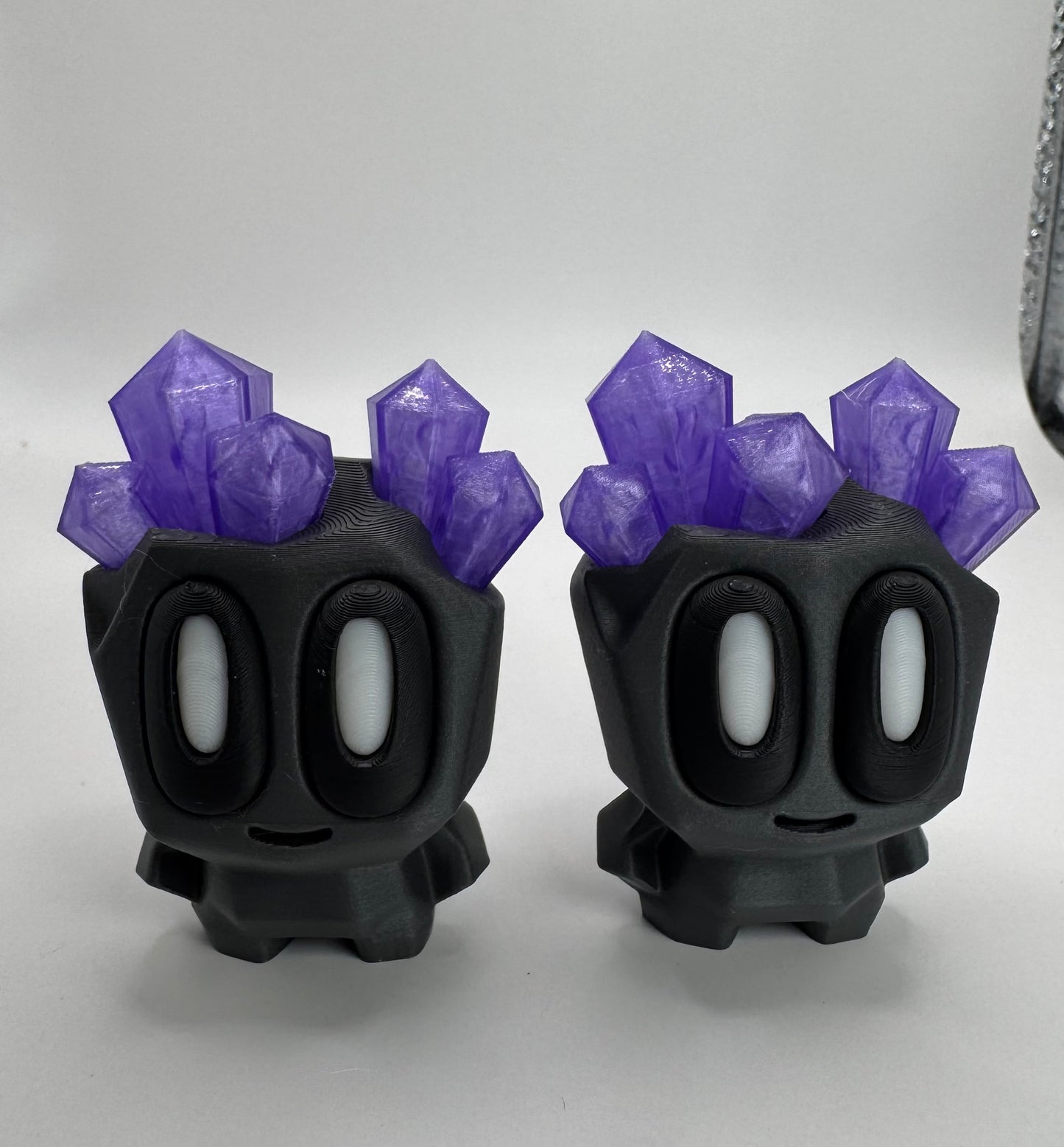 Blob Labs - Block Rock Geode Buddies | 3D Printed Crystal Blob Figures | Amethyst Inspired Desk Toy | Cute Collectible Gift for Crystal Lovers