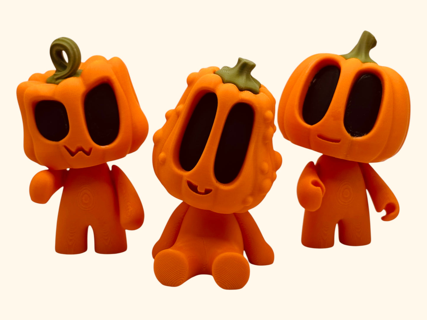 Halloween Pumpkin Blob People – Cute 3D Printed Collectible Figures | Spooky Kawaii Halloween Decor | Pumpkin Head Figurines