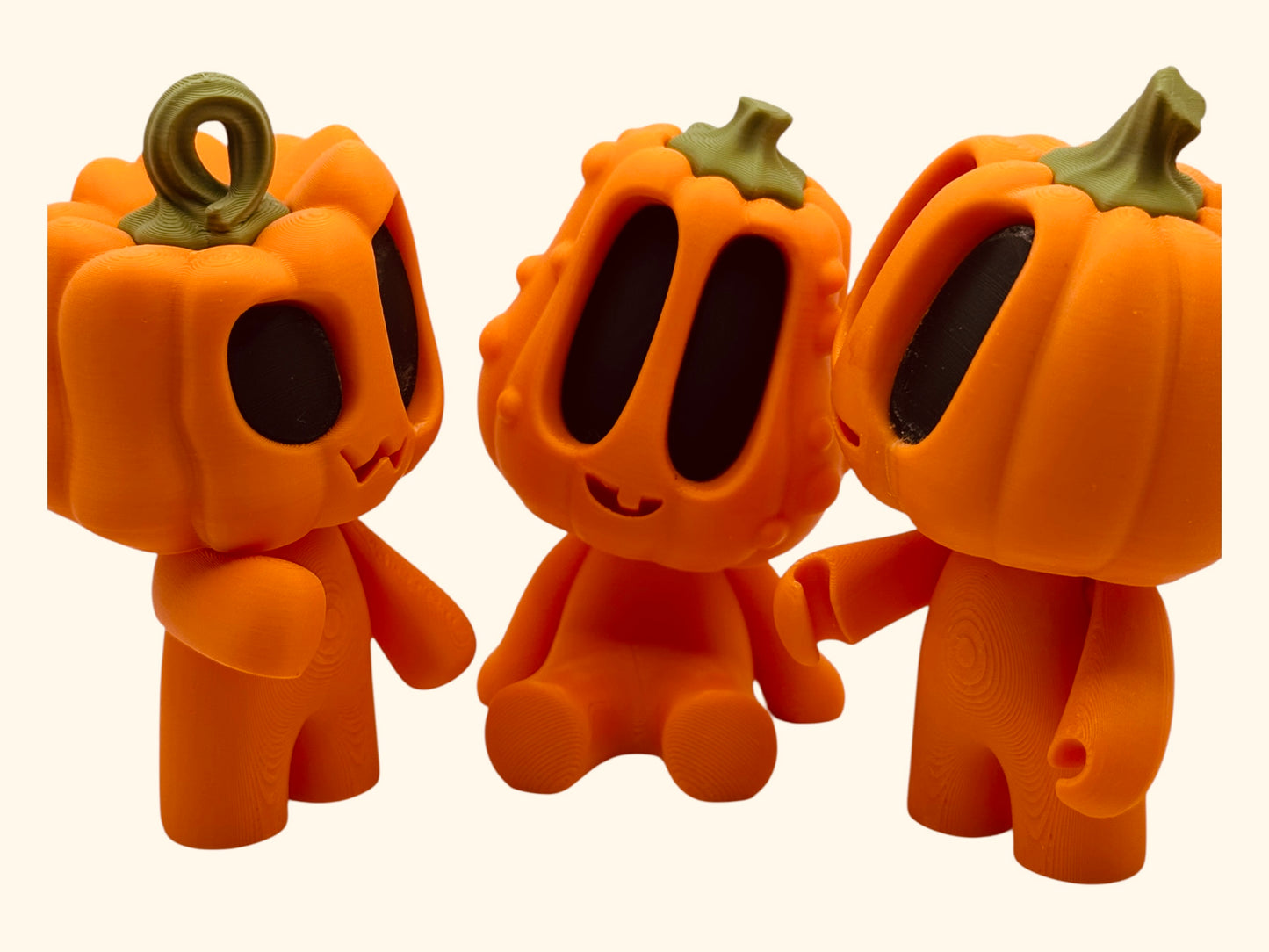 Halloween Pumpkin Blob People – Cute 3D Printed Collectible Figures | Spooky Kawaii Halloween Decor | Pumpkin Head Figurines