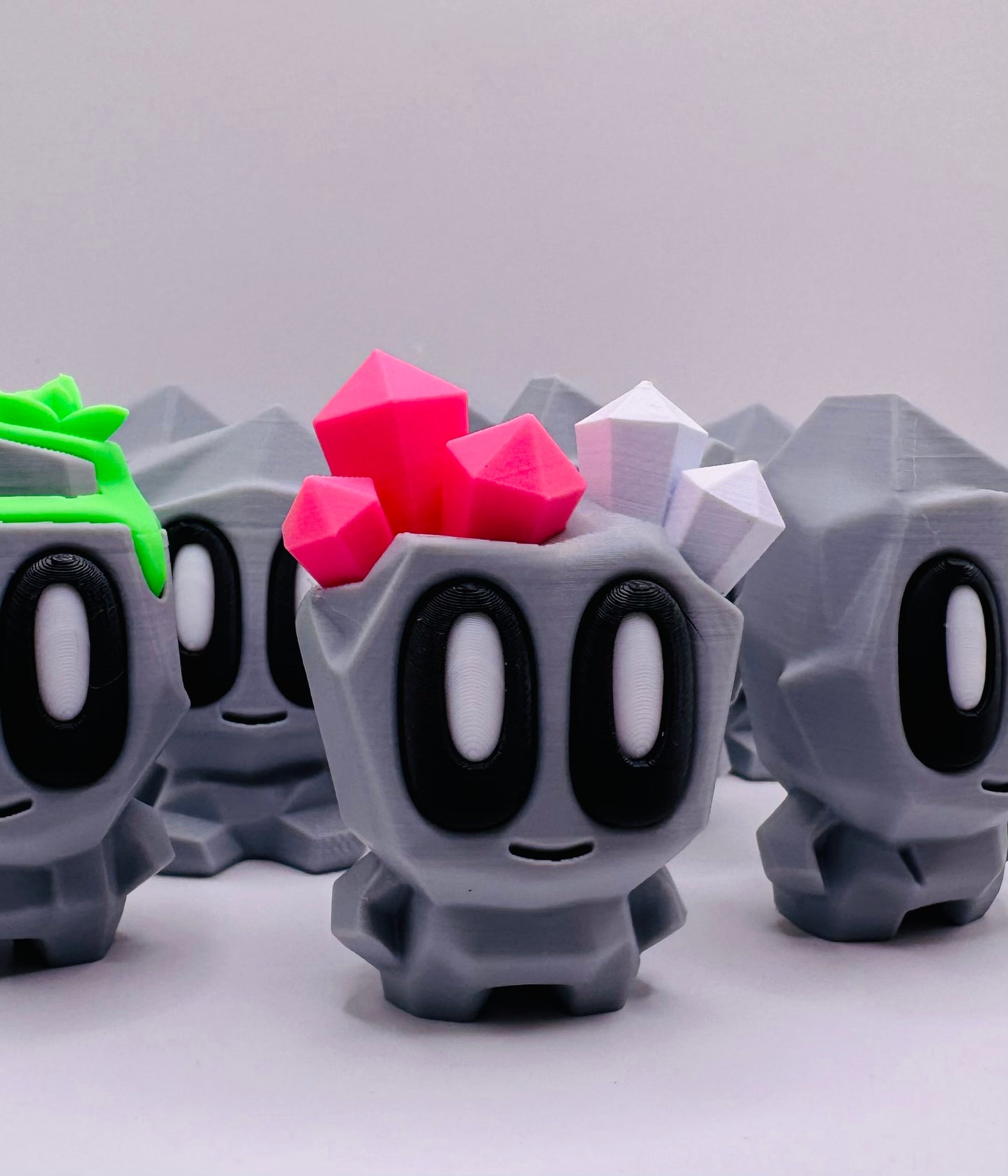 Blob Labs - Block Rock Geode Buddies | 3D Printed Crystal Blob Figures | Amethyst Inspired Desk Toy | Cute Collectible Gift for Crystal Lovers