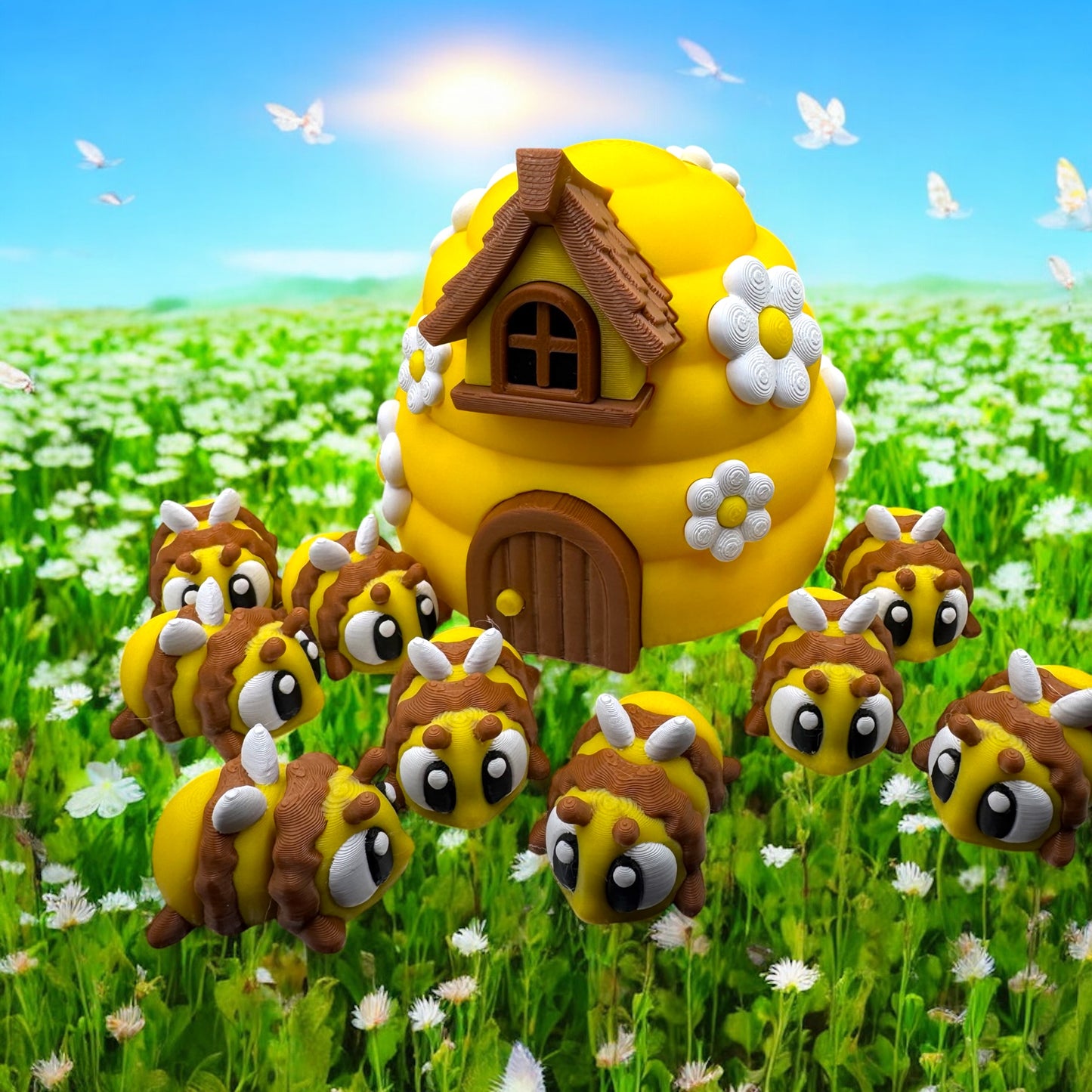 Luxury Beehive & Bees Bundle – Premium 3D Printed Display Set | Whimsizoo