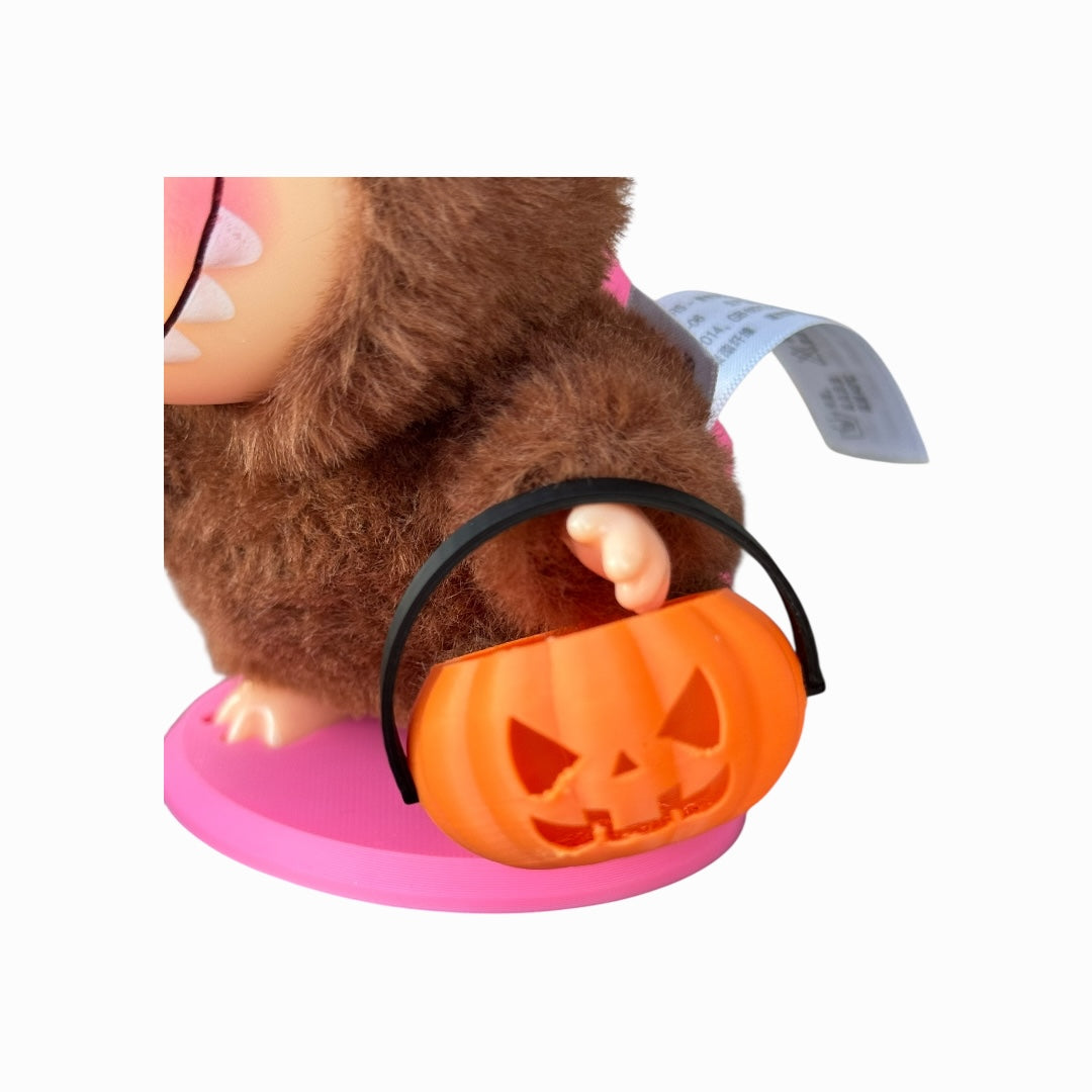 Mini Pumpkin Halloween Bucket for Lafufu Doll | Trick or Treat Basket Accessory | Cute Jack-o’-Lantern Prop for Dolls & Collectibles