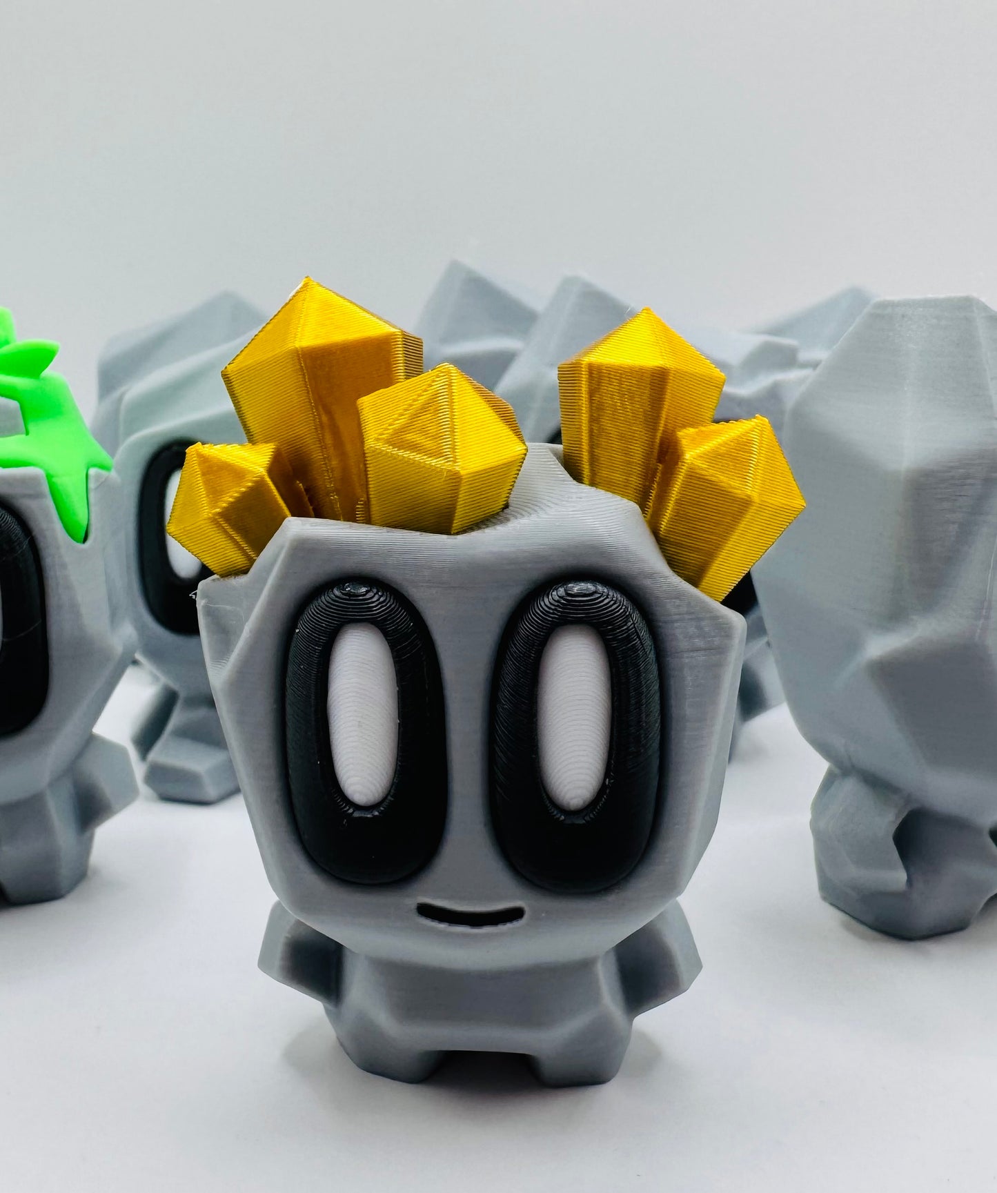 Blob Labs - Block Rock Geode Buddies | 3D Printed Crystal Blob Figures | Amethyst Inspired Desk Toy | Cute Collectible Gift for Crystal Lovers