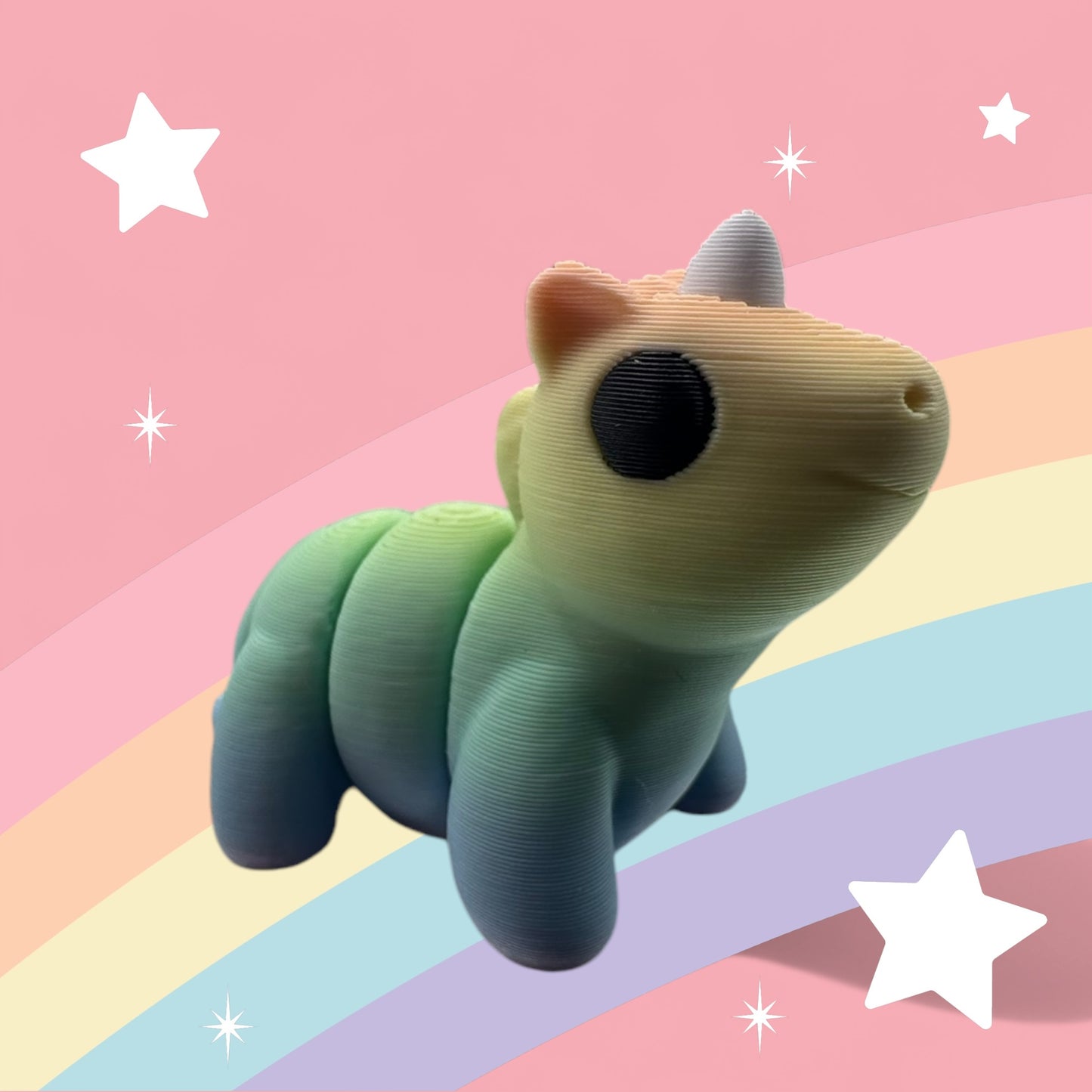 Baby Unicorn Articulated Toy – 3D Printed Rainbow Fantasy Figure | Whimsizoo