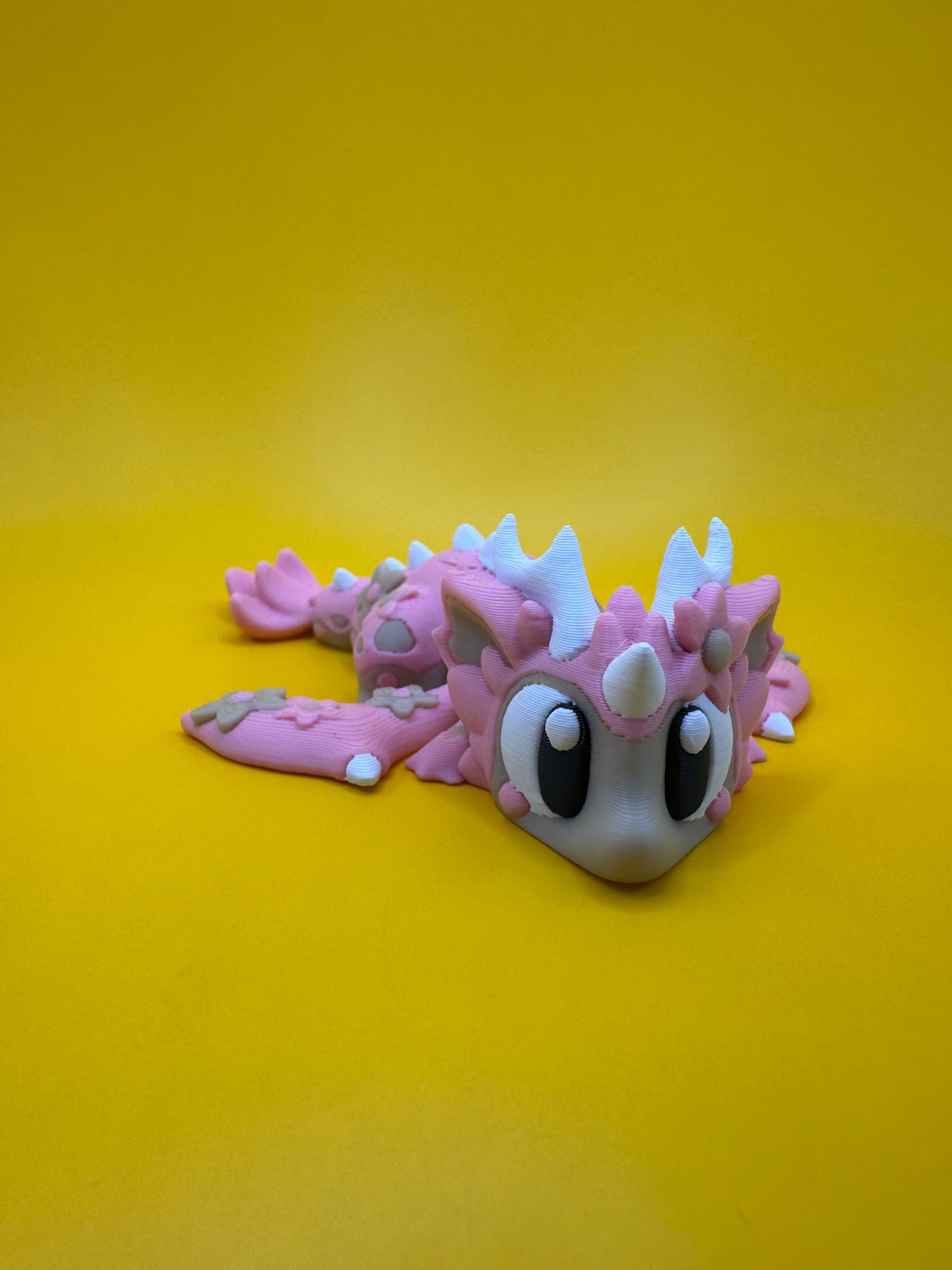 Blossom Bloom Dragon Figurine – 3D Printed Posable Pink Spring Dragon | Fantasy Creature with Floral Egg | Collectible Gift by Whimsizoo