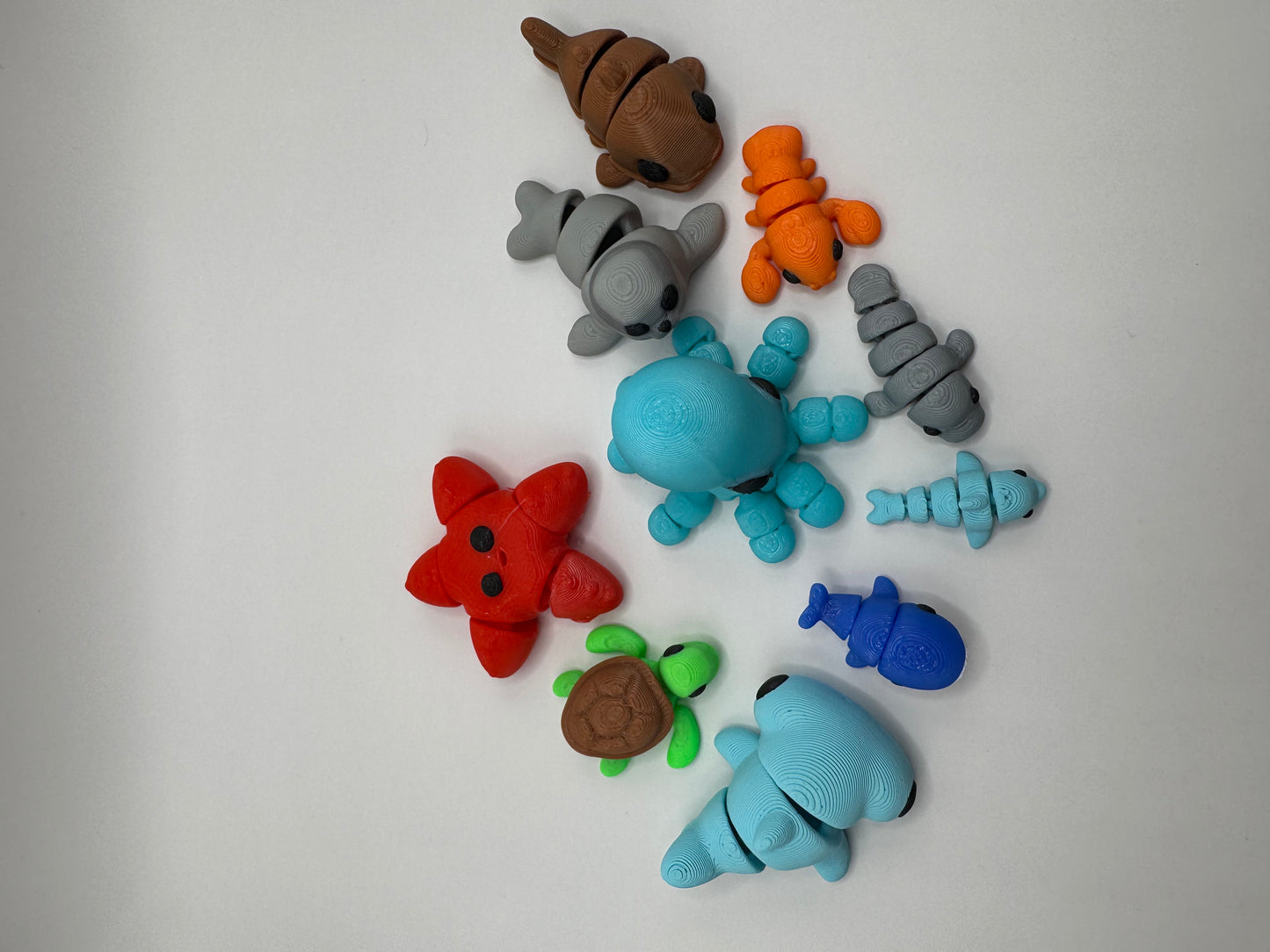 Mini Ocean Animal Fidget Toys – 3D Printed Sea Creatures Set | Sensory Toys for Kids | Beach Party Favors | Montessori Ocean Gift
