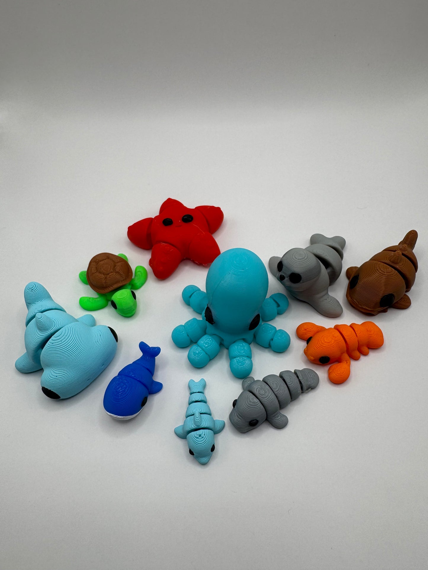 Mini Ocean Animal Fidget Toys – 3D Printed Sea Creatures Set | Sensory Toys for Kids | Beach Party Favors | Montessori Ocean Gift