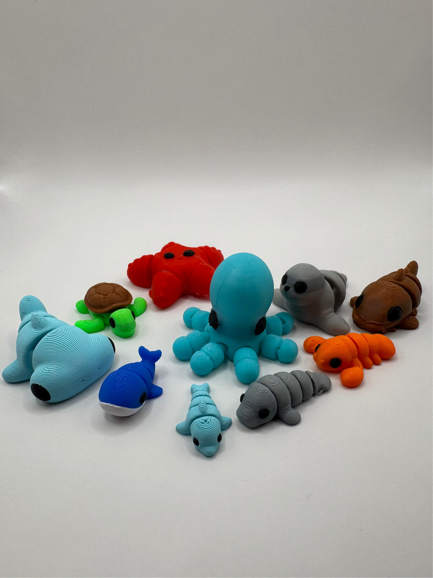 Mini Ocean Animal Fidget Toys – 3D Printed Sea Creatures Set | Sensory Toys for Kids | Beach Party Favors | Montessori Ocean Gift
