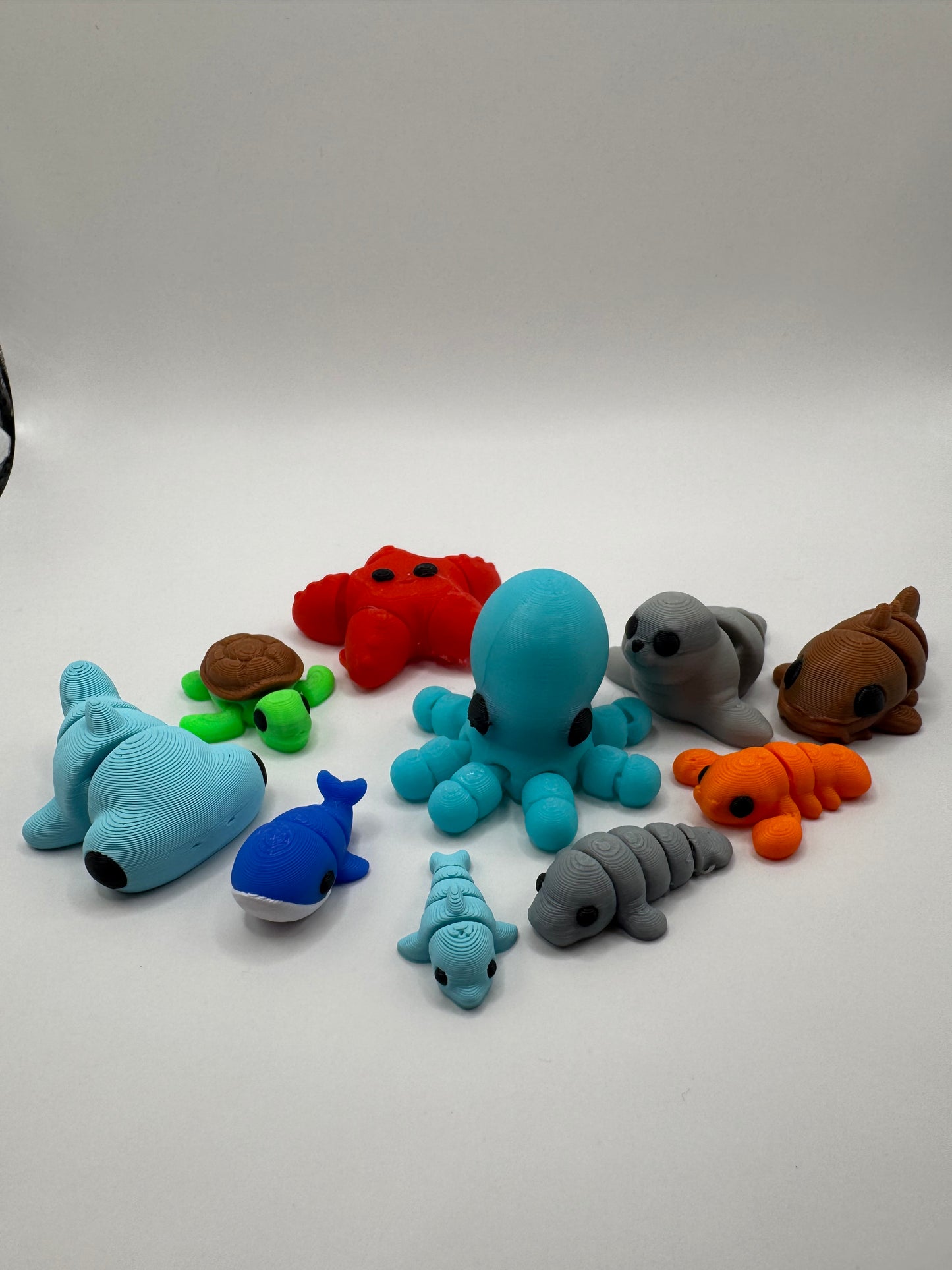 Mini Ocean Animal Fidget Toys – 3D Printed Sea Creatures Set | Sensory Toys for Kids | Beach Party Favors | Montessori Ocean Gift