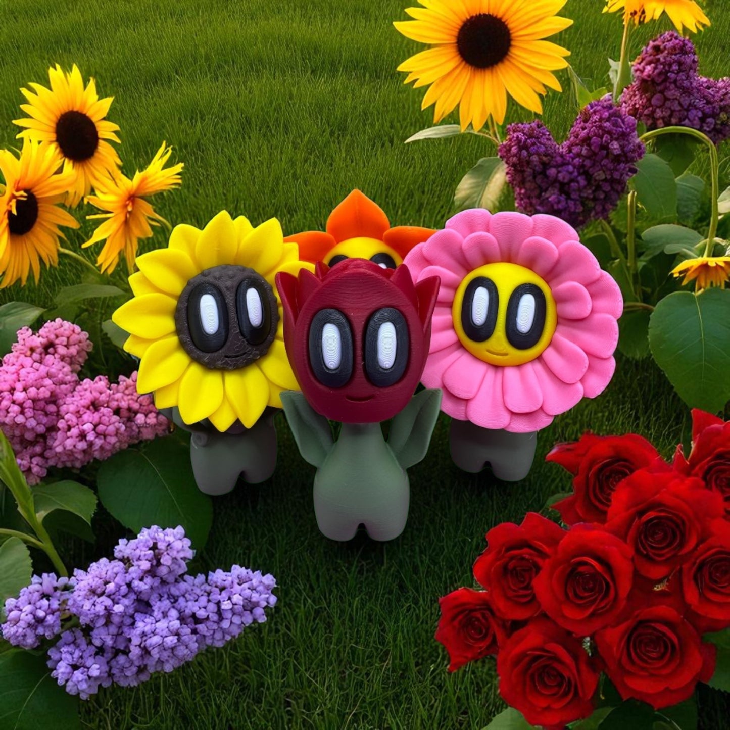 Blob Flower Desk Companion Buddies, Cute Collectibles
