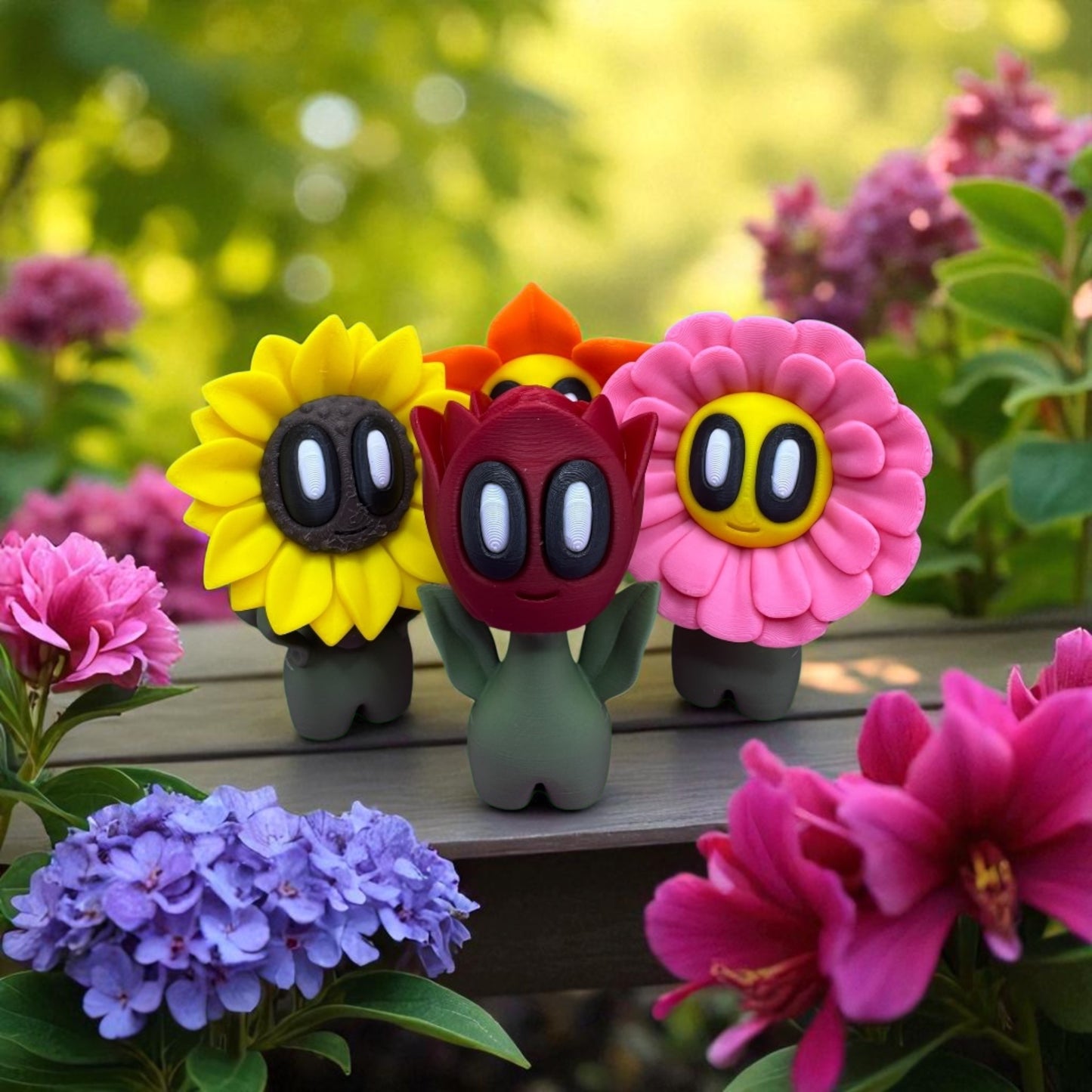 Blob Flower Desk Companion Buddies, Cute Collectibles