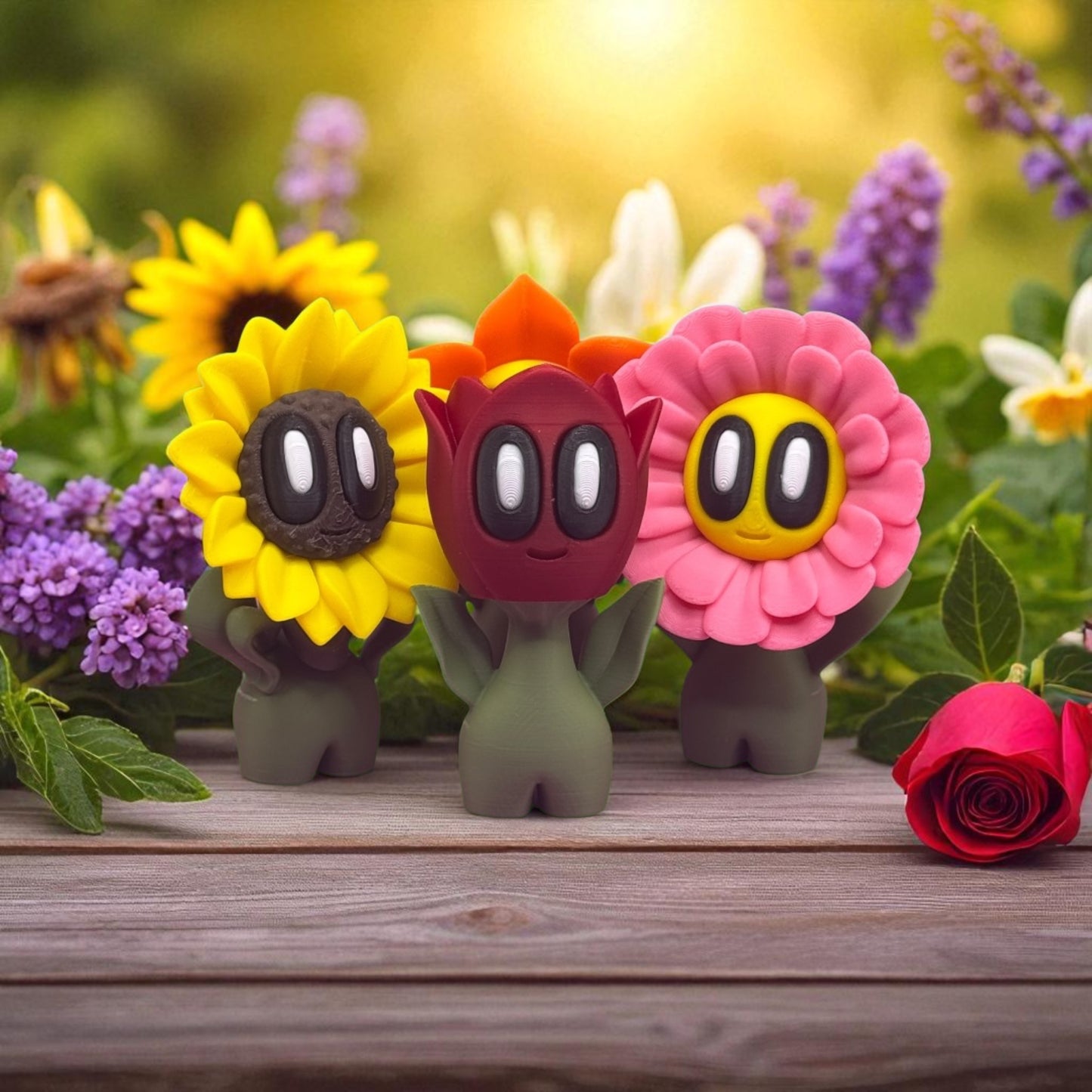 Blob Flower Desk Companion Buddies, Cute Collectibles