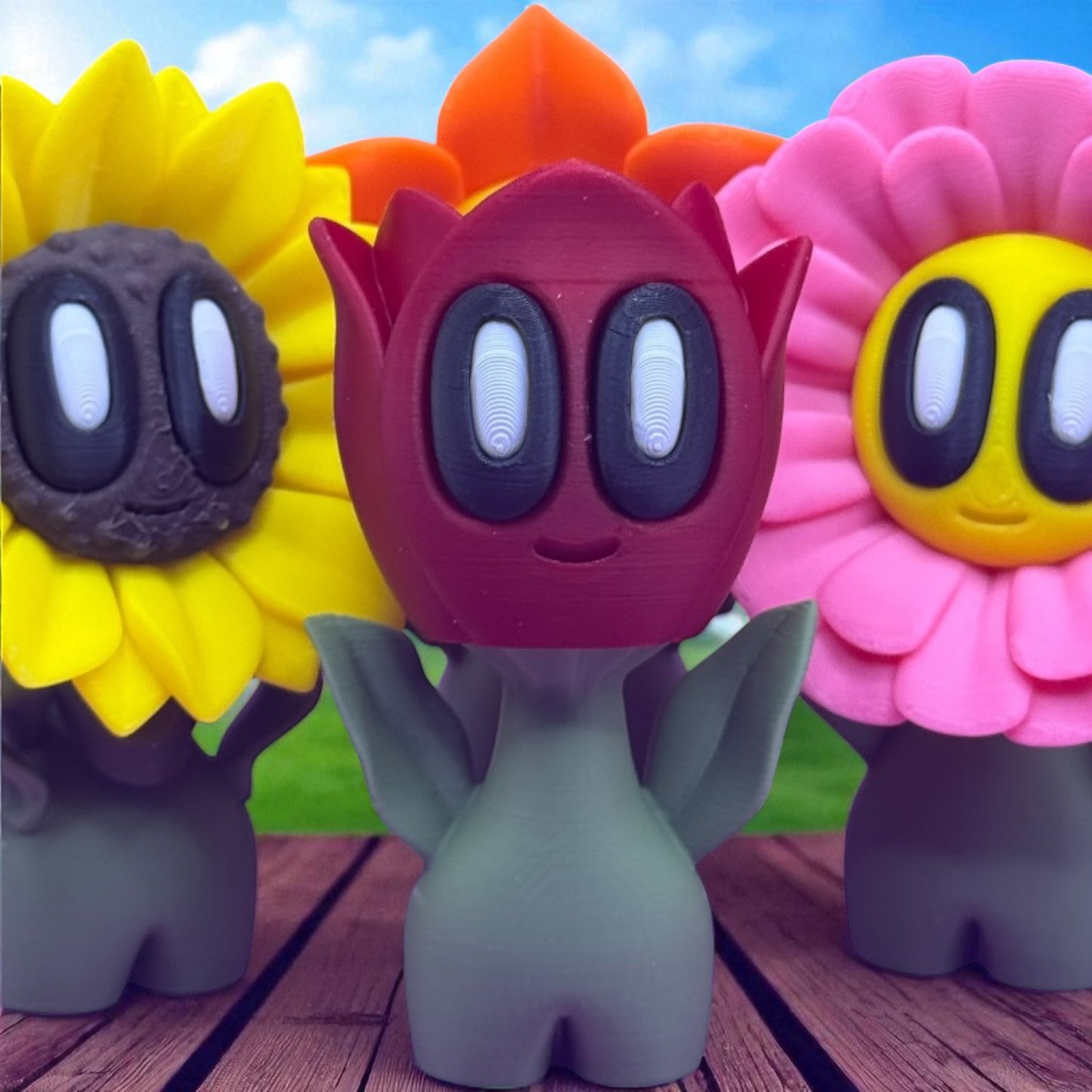 Blob Flower Desk Companion Buddies, Cute Collectibles