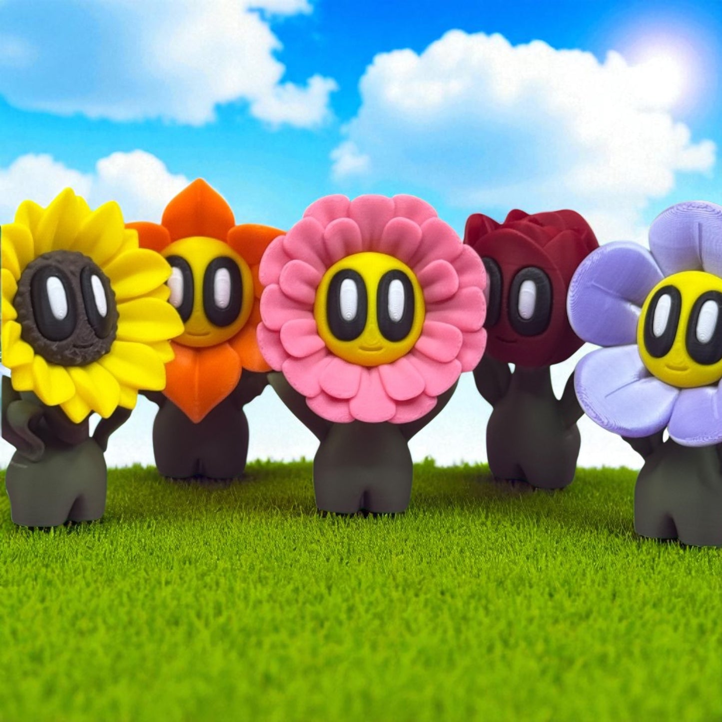 Blob Flower Desk Companion Buddies, Cute Collectibles