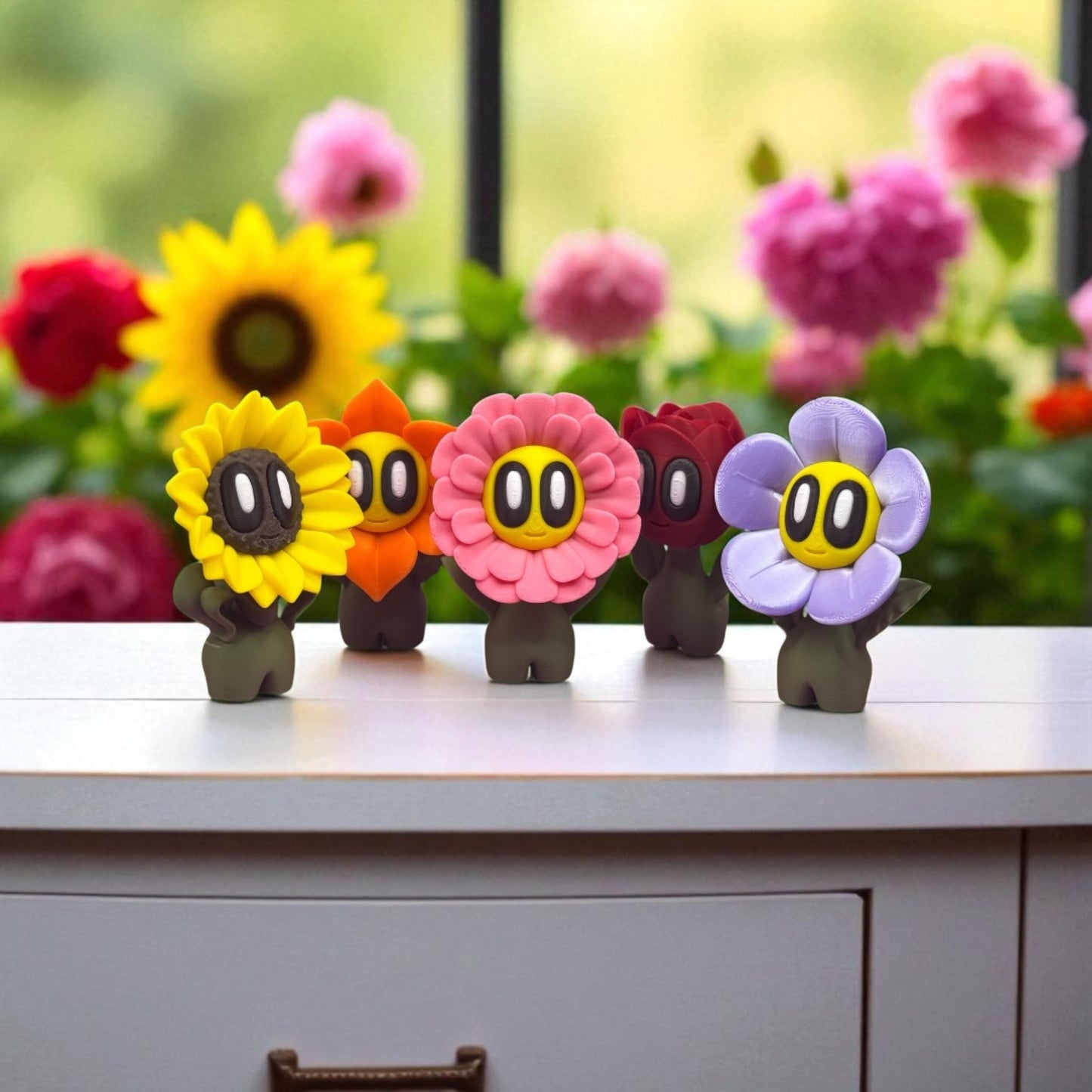 Blob Flower Desk Companion Buddies, Cute Collectibles