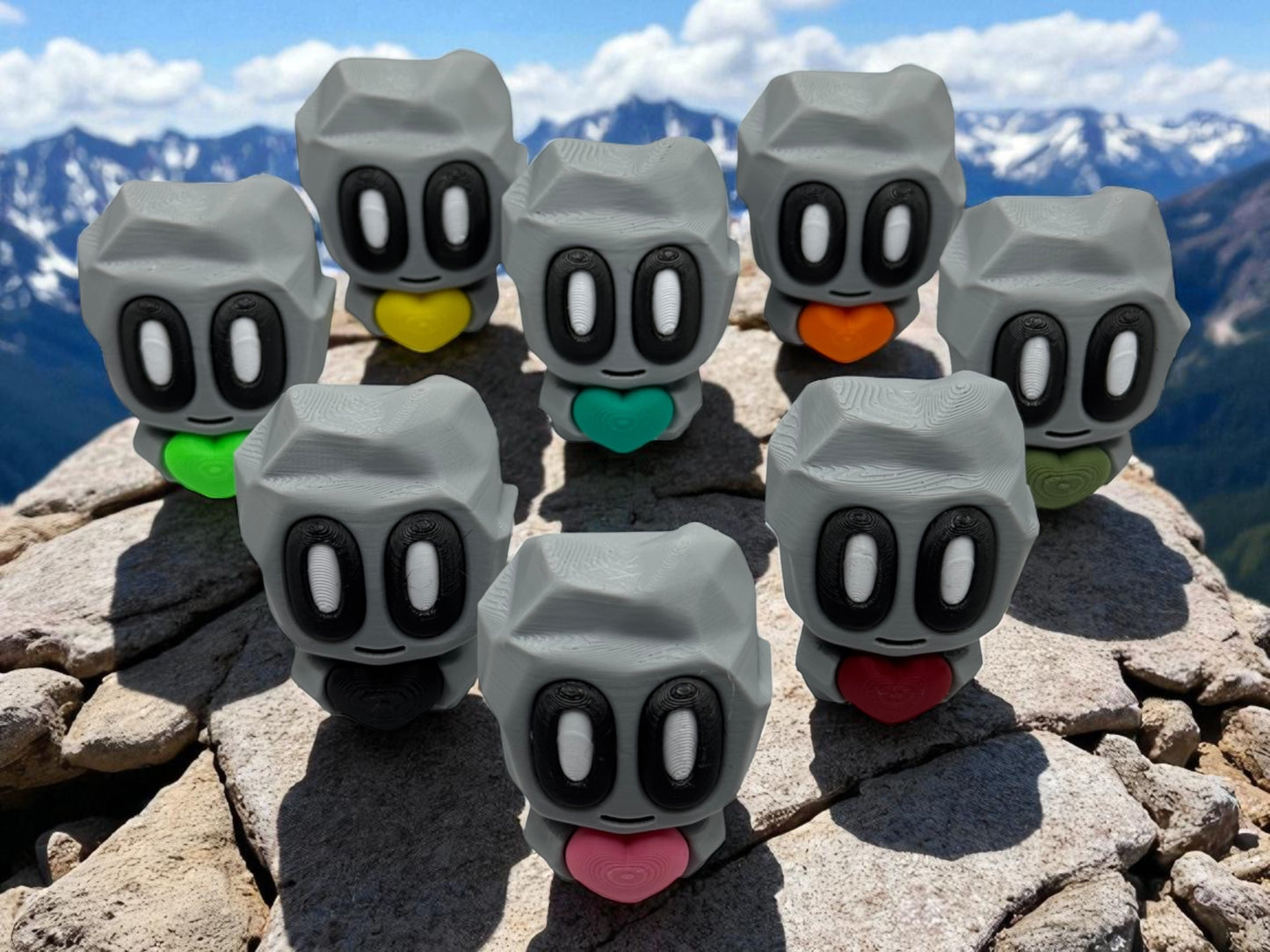 Rock Heart Blob Toy – Kawaii Stone Buddy with Heart | Cute Desk Companion | Emotional Support Rock | Collectible Gift for Him or Her