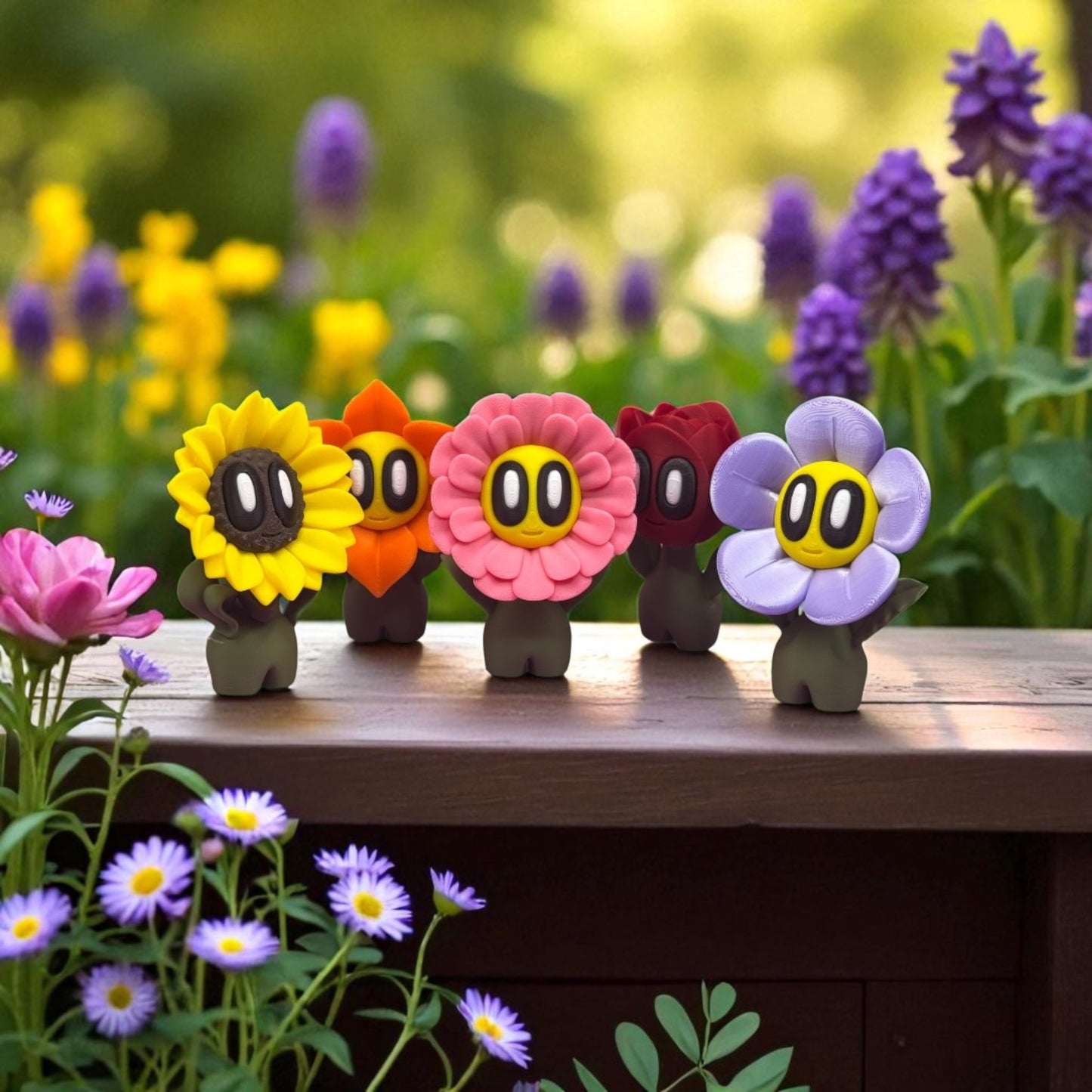 Blob Flower Desk Companion Buddies, Cute Collectibles