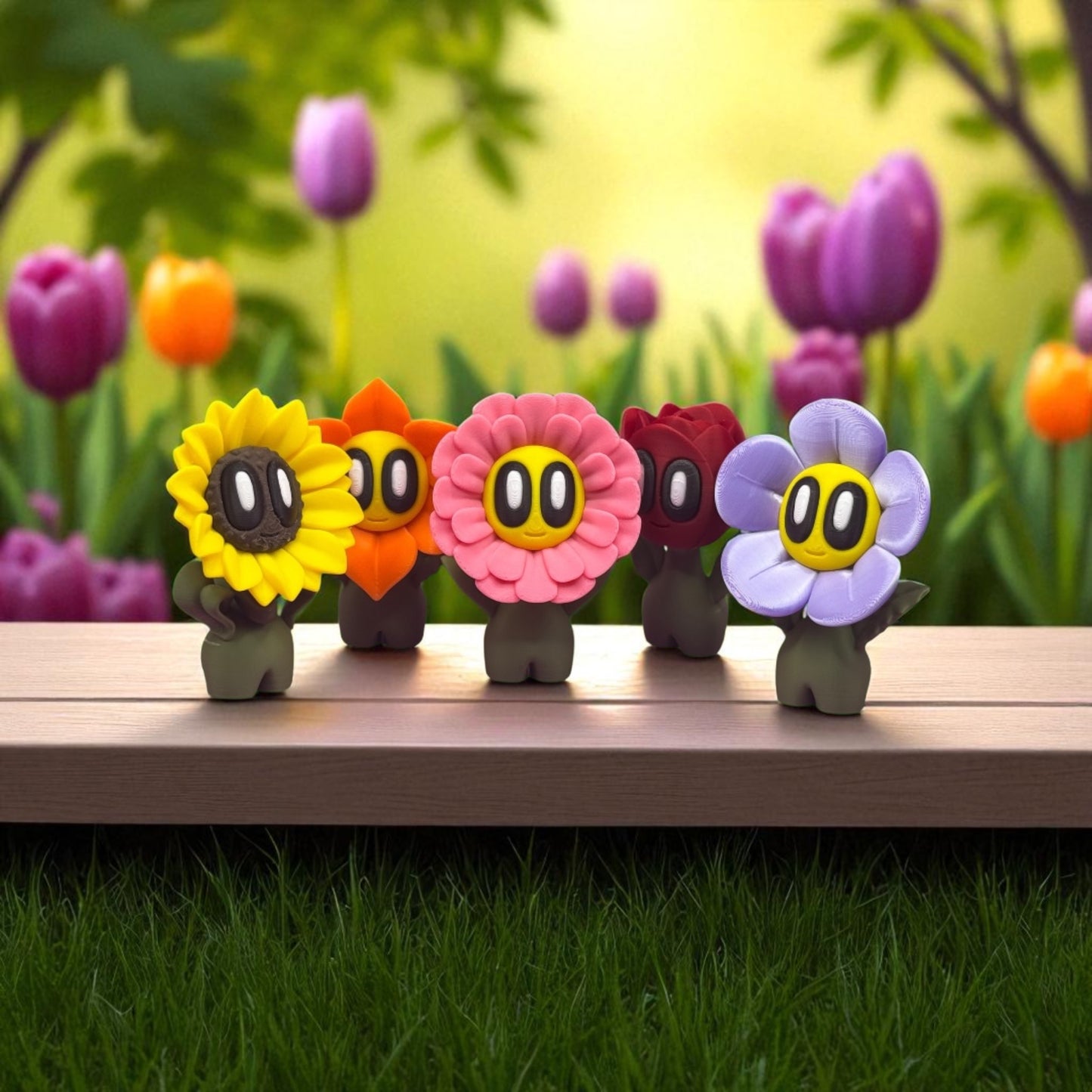 Blob Flower Desk Companion Buddies, Cute Collectibles
