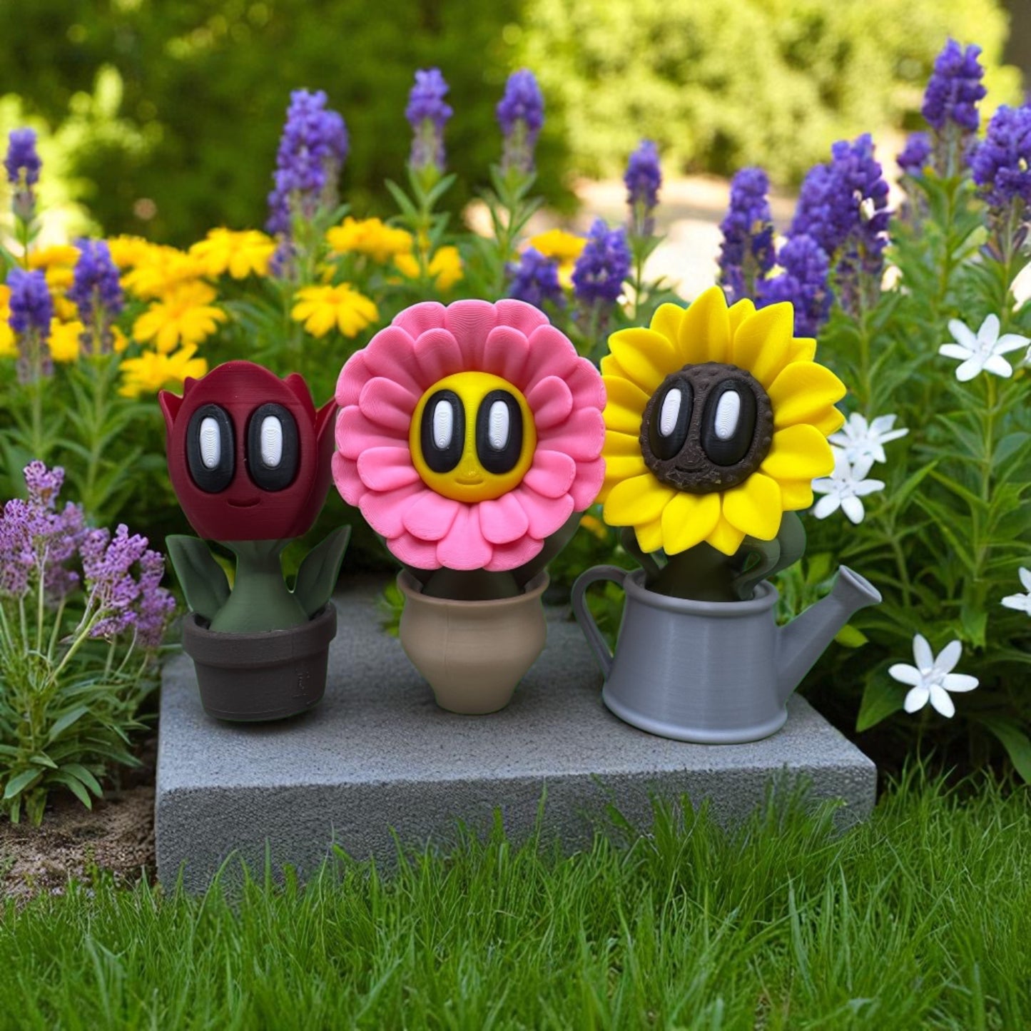 Blob Flower Desk Companion Buddies, Cute Collectibles