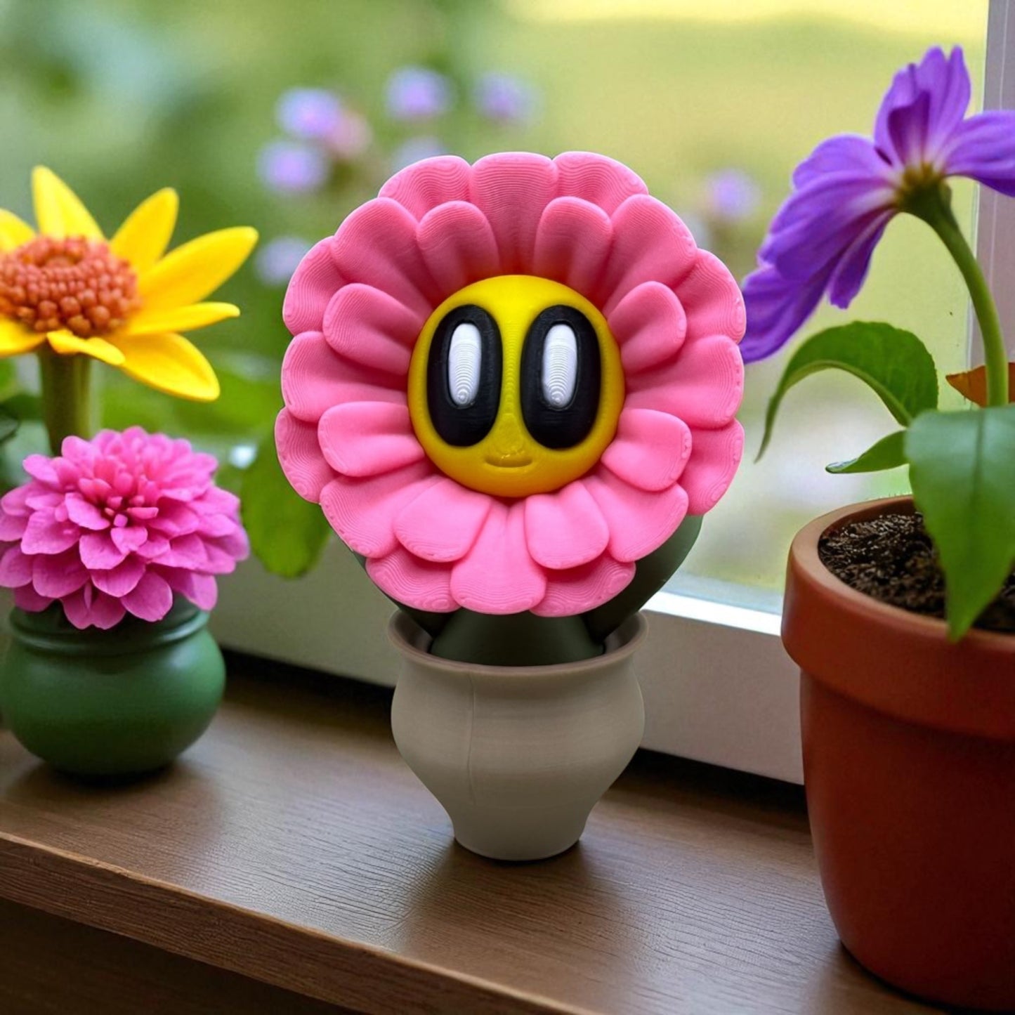 Blob Flower Desk Companion Buddies, Cute Collectibles