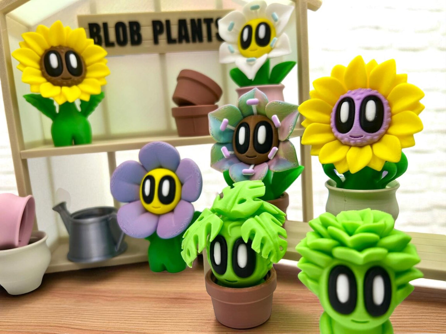 Blob Flower Desk Companion Buddies, Cute Collectibles