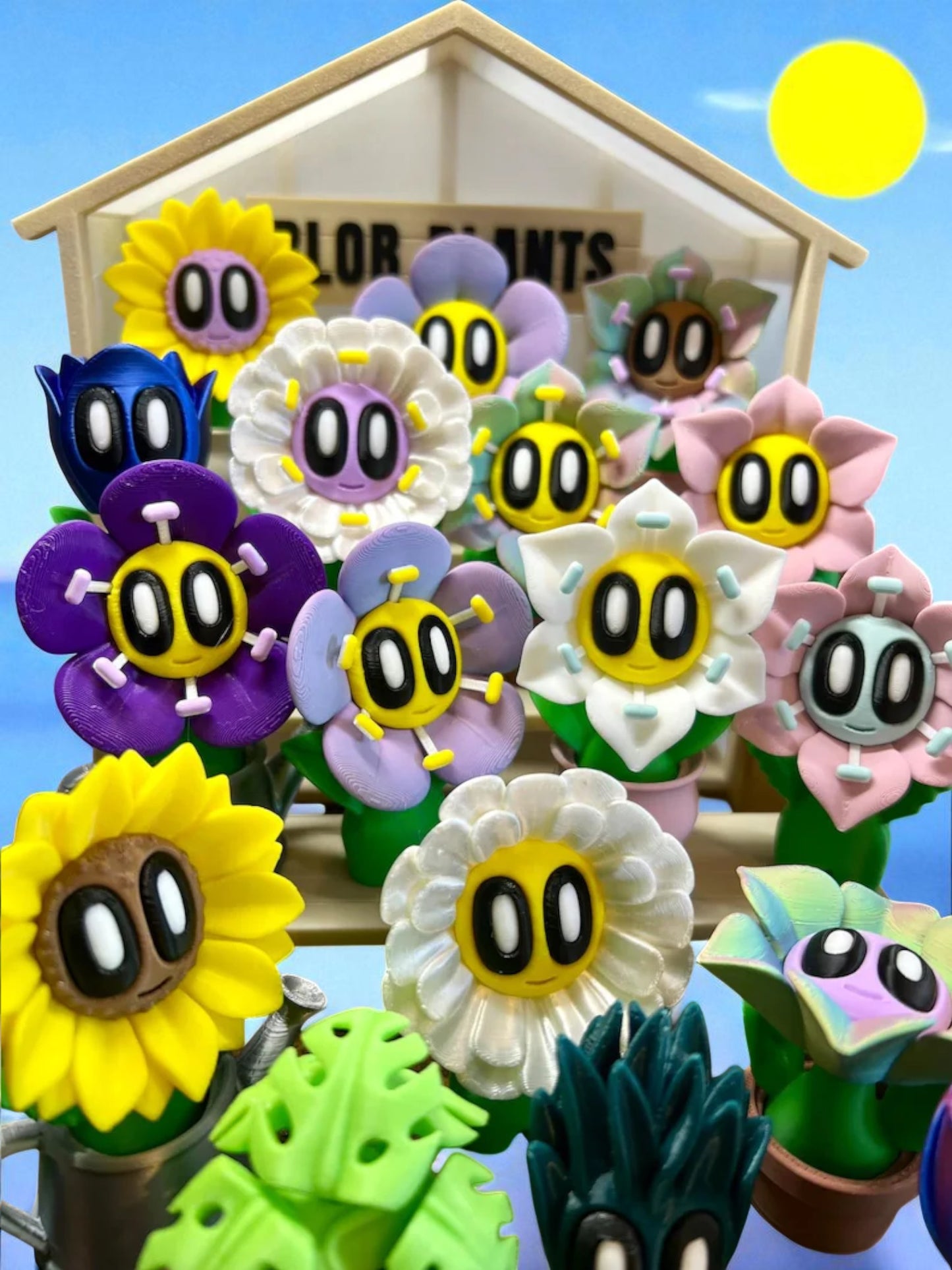 Blob Flower Desk Companion Buddies, Cute Collectibles