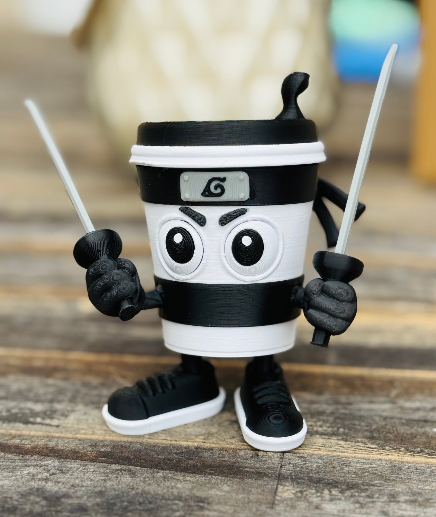 Cappuccino Assassino – Viral 3D Printed Meme Figure | Funny Coffee Station Decor, Anime Gift, Internet Brainrot Collectible