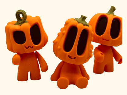 Halloween Pumpkin Blob People – Cute 3D Printed Collectible Figures | Spooky Kawaii Halloween Decor | Pumpkin Head Figurines
