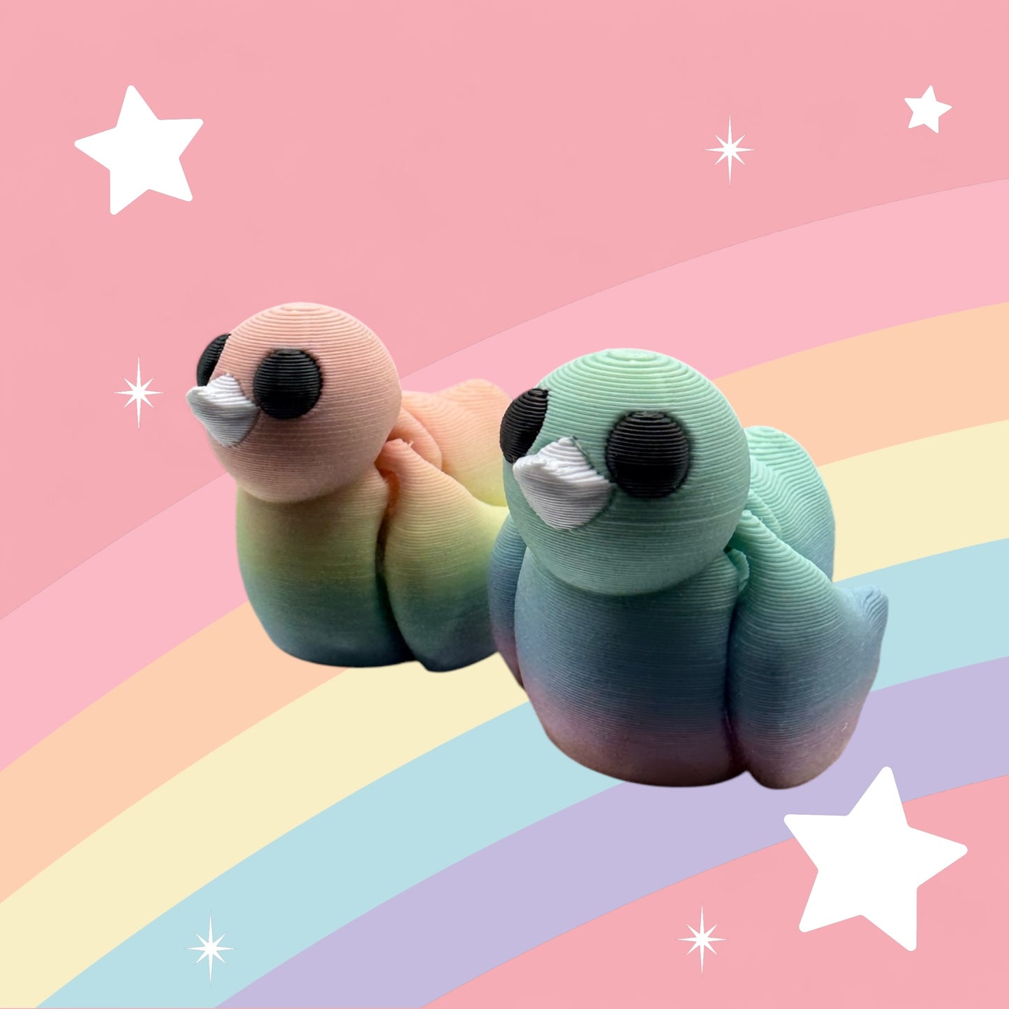 Rainbow Friends Articulated Toy – 3D Printed Rainbow Figure | Whimsizoo