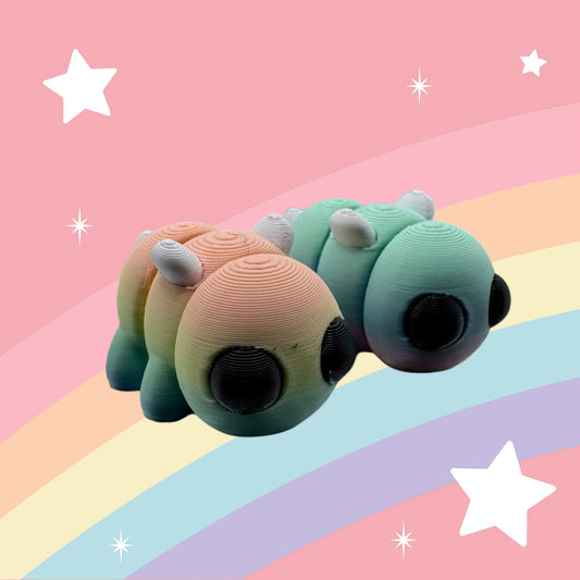 Baby Bee Articulated Toy – 3D Printed Rainbow Bug Figure | Whimsizoo