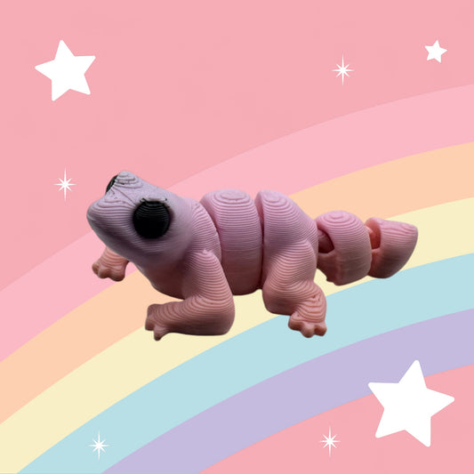 Baby Lizard Articulated Toy – 3D Printed Rainbow Reptile Figure | Whimsizoo