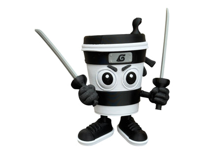 Cappuccino Assassino – Viral 3D Printed Meme Figure | Funny Coffee Station Decor, Anime Gift, Internet Brainrot Collectible