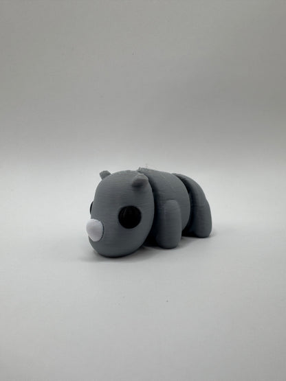 Safari and Jungle Animal Mini Toys – 3D Printed Posable Set with Sloth, Rhino, Koala, Lion, Hippo, Giraffe, Capybara