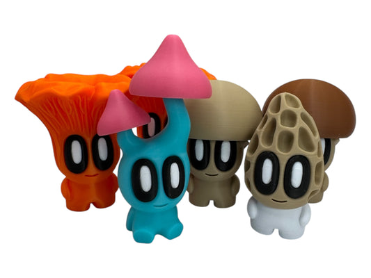 Mushroom Blob People – Cute 3D Printed Collectible Figures | Whimsical Kawaii Decor | Fantasy Forest Mushroom Figurines