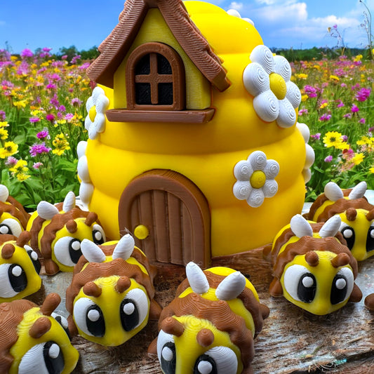 Luxury Beehive & Bees Bundle – Premium 3D Printed Display Set | Whimsizoo