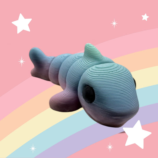 Baby Shark Articulated Toy – 3D Printed Rainbow Ocean Animal Figure | Whimsizoo