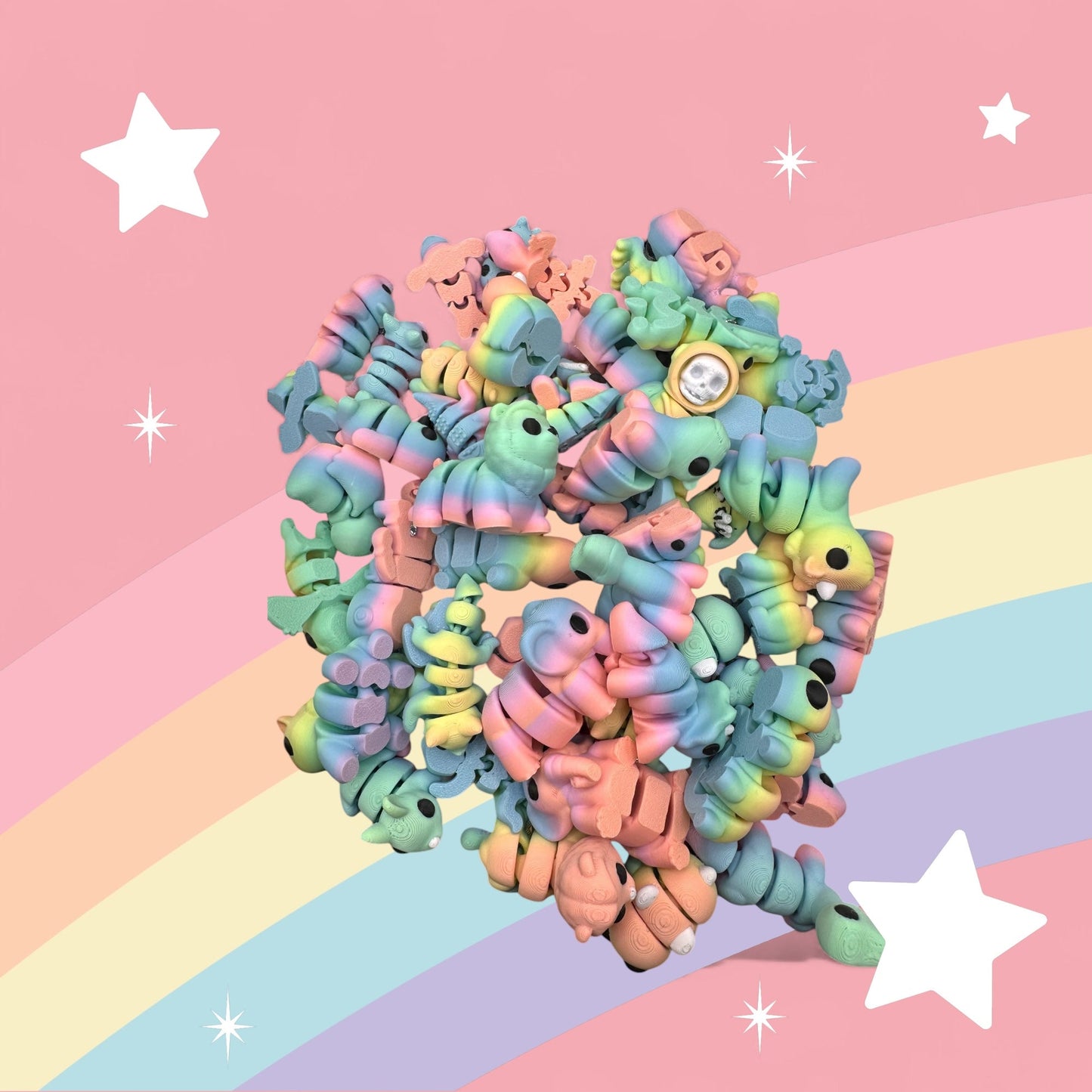 Rainbow Friends Multi Pack Toy – 3D Printed Rainbow Figure | Whimsizoo