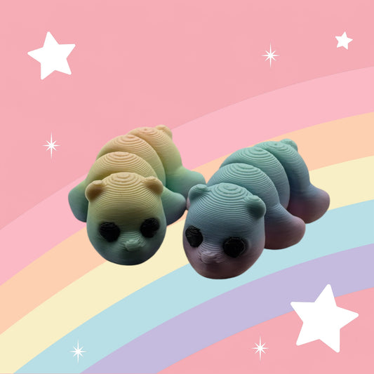 Baby Bear Articulated Toy – 3D Printed Rainbow Animal Figure | Whimsizoo