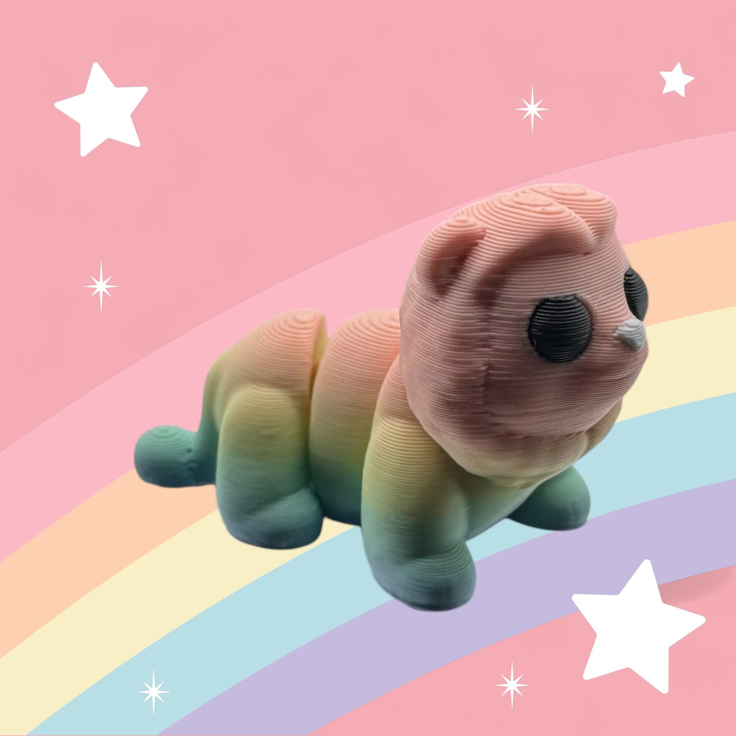 Rainbow Friends Articulated Toy – 3D Printed Rainbow Figure | Whimsizoo