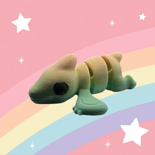 Baby Pterodactyl Articulated Toy – 3D Printed Rainbow Dino Figure | Whimsizoo