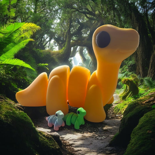 XL Brontosaurus Articulated Toy – 3D Printed Dinosaur Figure | Whimsizoo
