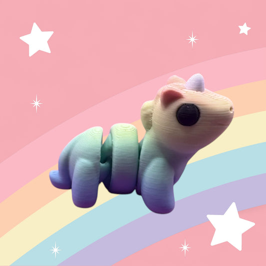 Baby Unicorn Articulated Toy – 3D Printed Rainbow Fantasy Figure | Whimsizoo