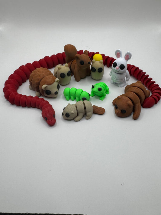 Forest Friends Fidget Toy Set – 3D Printed Woodland Creatures | Mini Articulated Animals | Sensory Gift for Kids | Nature Toys by Whimsizoo