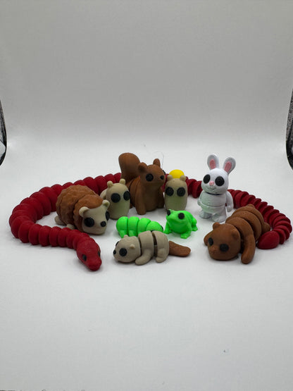 Forest Friends Fidget Toy Set – 3D Printed Woodland Creatures | Mini Articulated Animals | Sensory Gift for Kids | Nature Toys by Whimsizoo