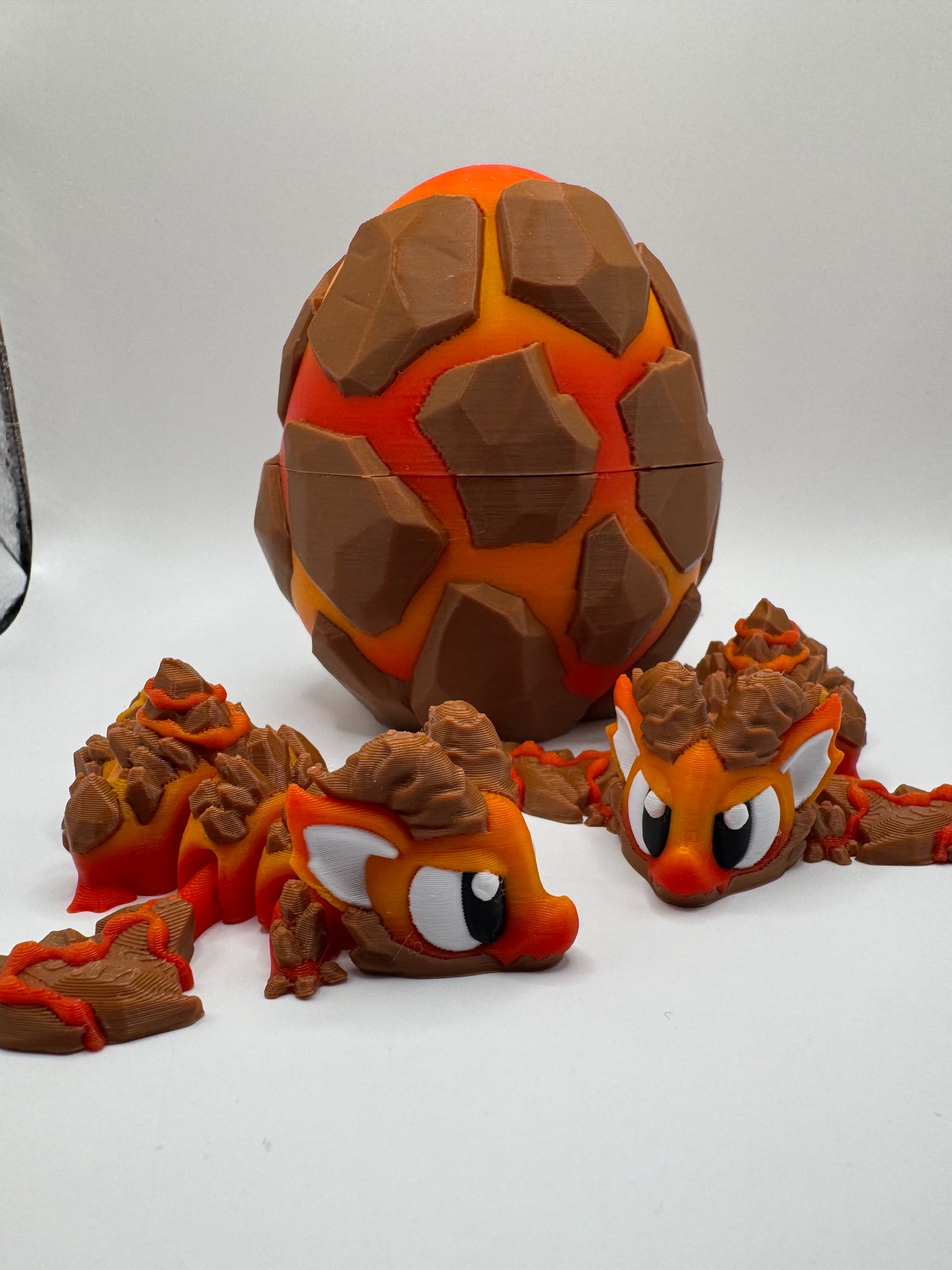 3D Printed Red Dragon Figurine with Egg – Posable Fantasy Creature Toy | Articulated Miniature Dragon Gift | Mythical Creature Collectible