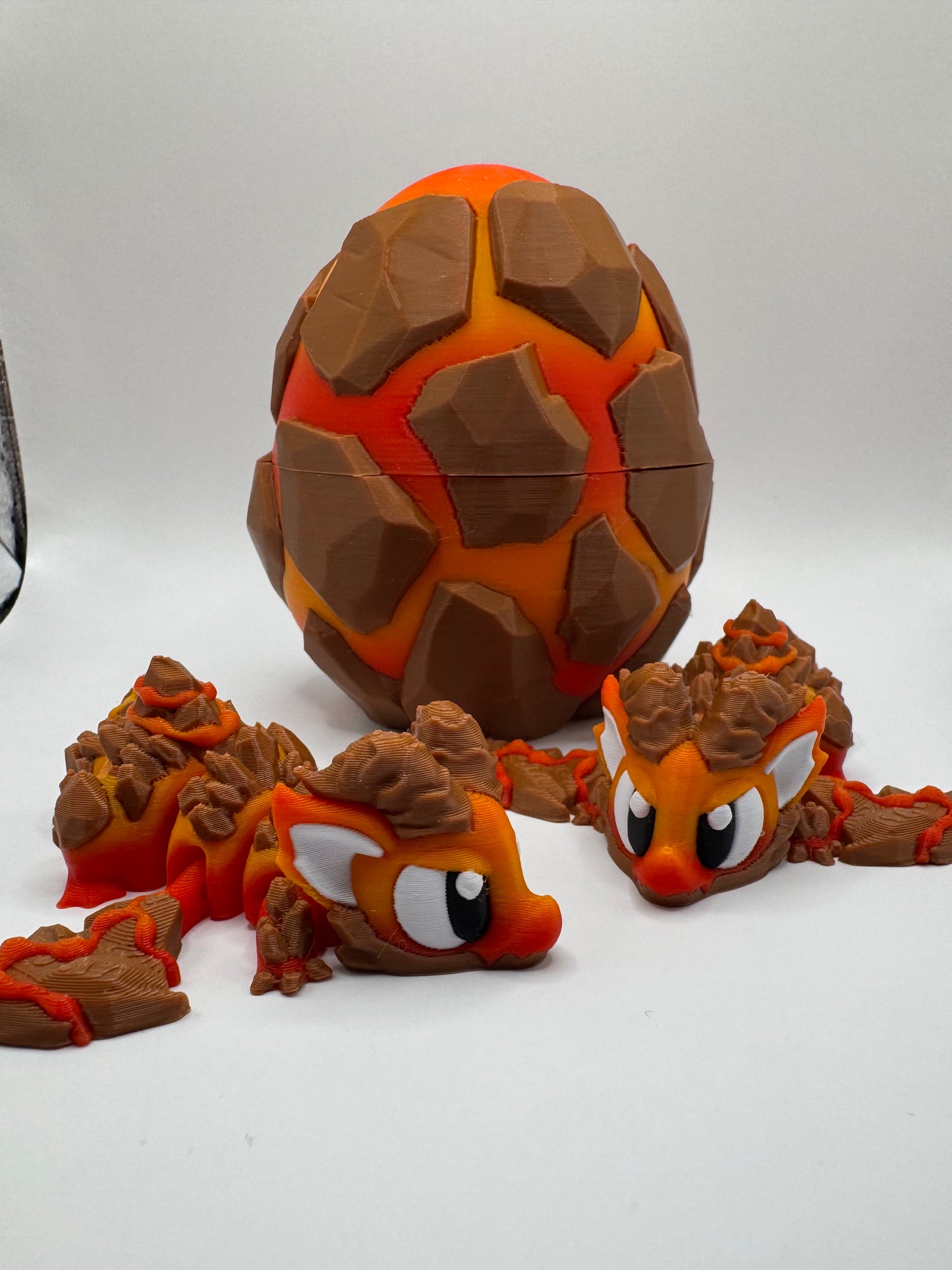 3D Printed Red Dragon Figurine with Egg – Posable Fantasy Creature Toy | Articulated Miniature Dragon Gift | Mythical Creature Collectible