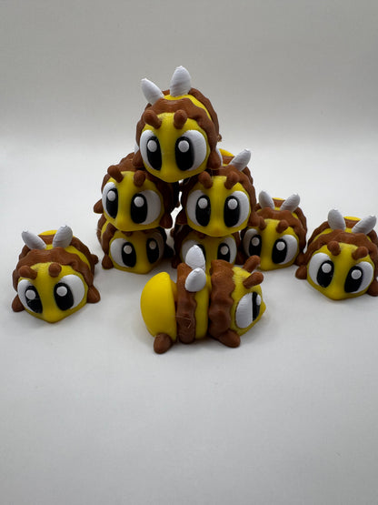 Bee Friends Mini Fidget Toy Set – 3D Printed Articulated Bees | Sensory Toys for Kids | Pocket Insect Gift | Garden Party Favor | Whimsizoo